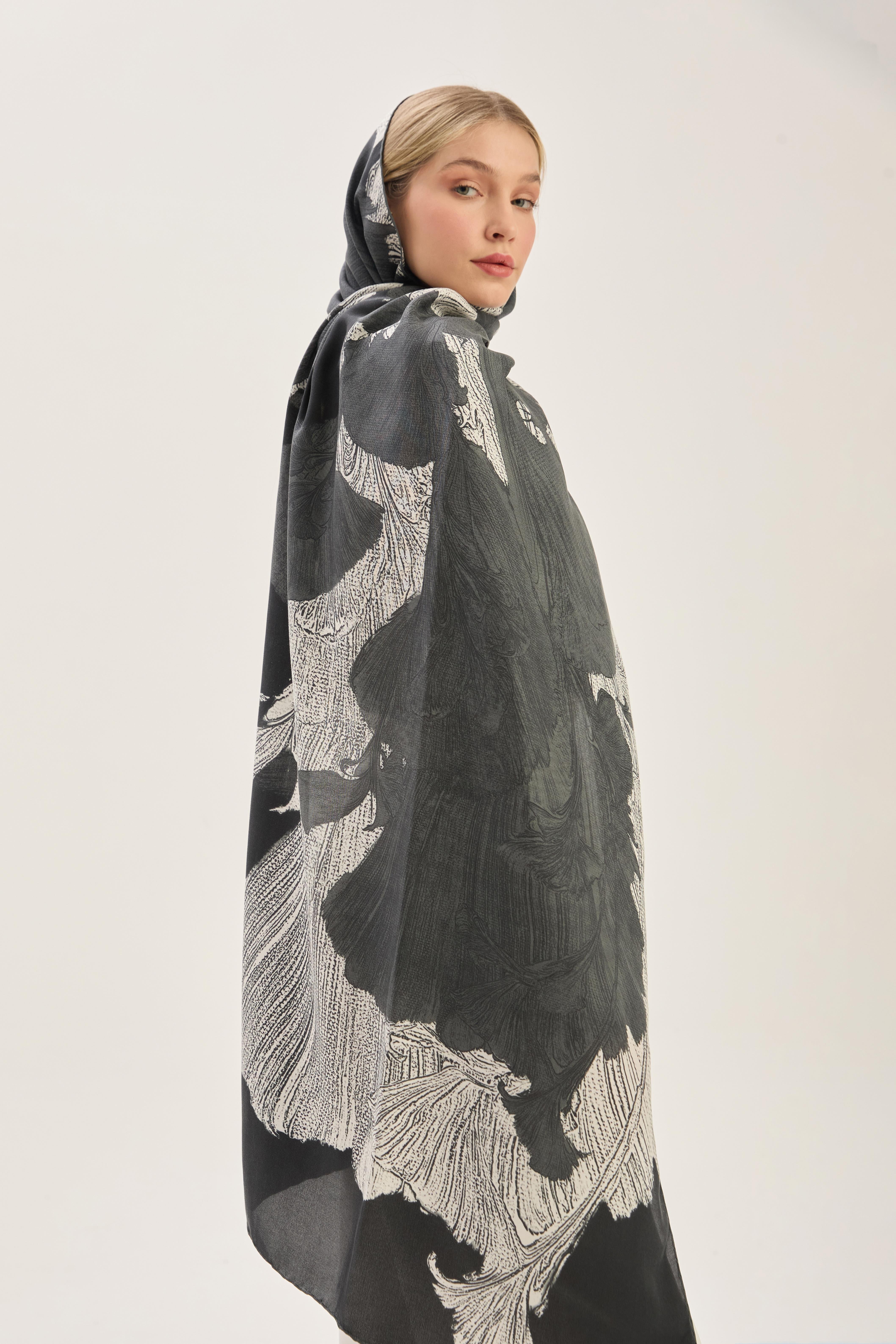 REŞHA PAMUK İPEK ŞAL 70*190 CM - SİYAH