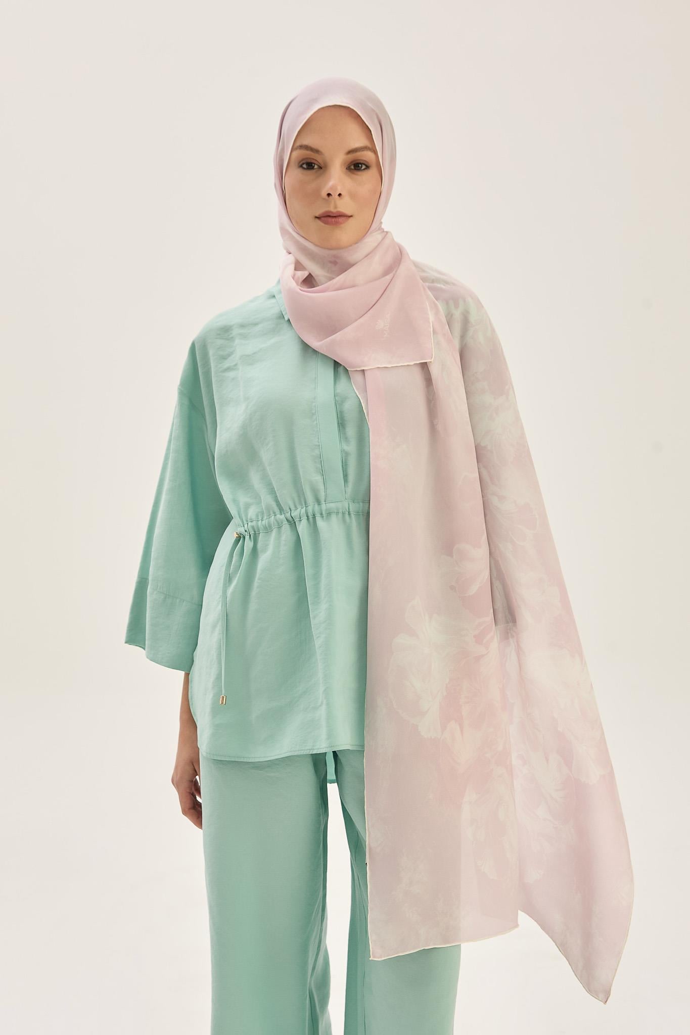 REYYA KREP İPEK ŞAL 70*190 CM - PEMBE