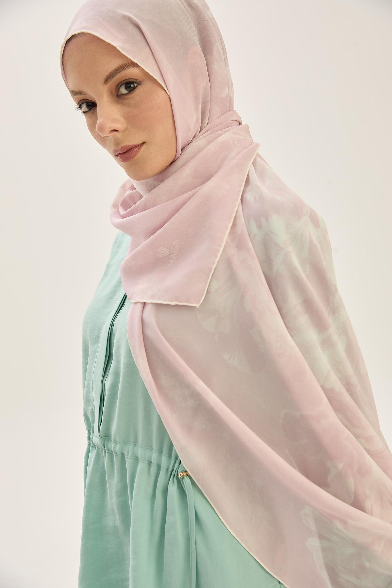 REYYA KREP İPEK ŞAL 70*190 CM - PEMBE