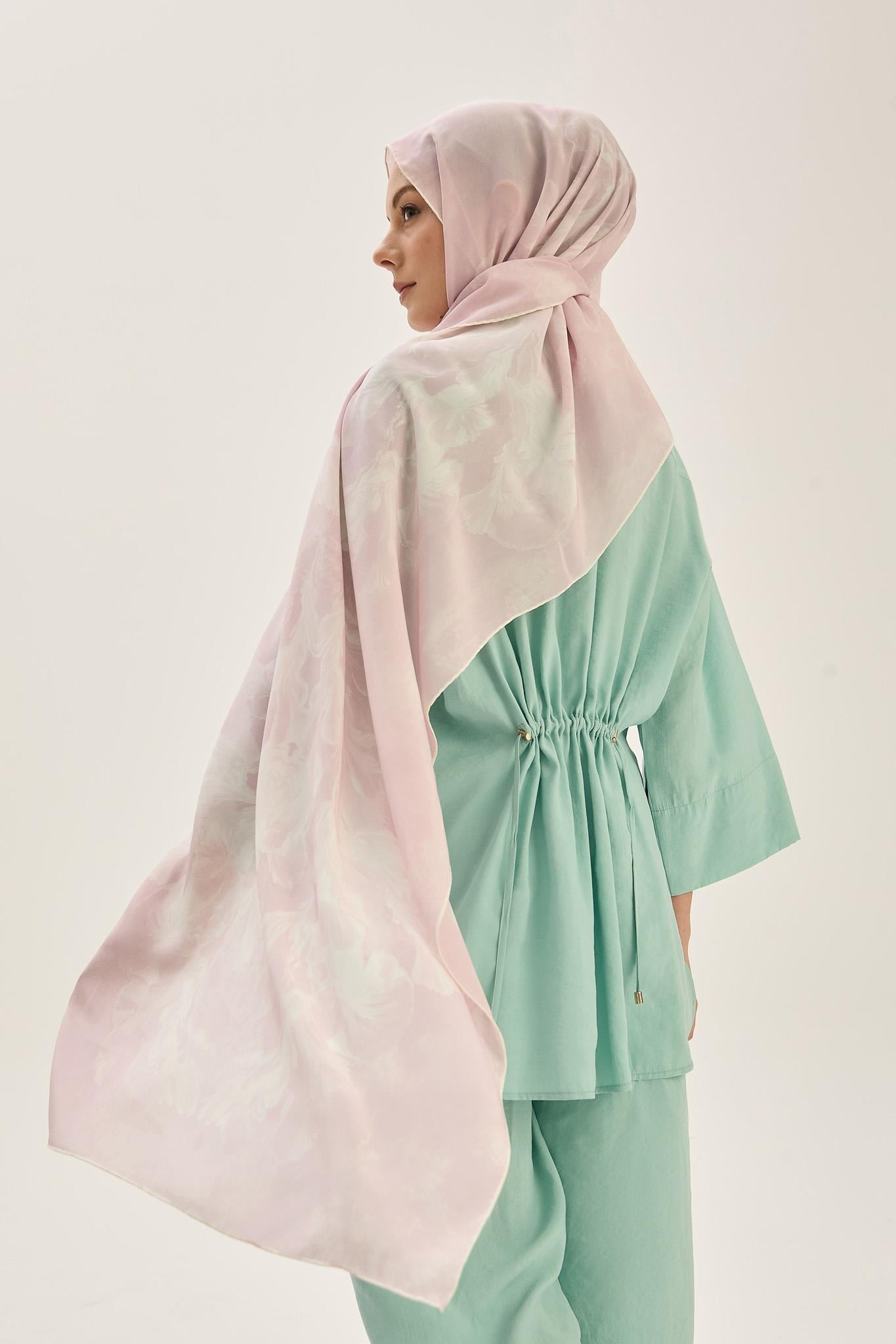 REYYA KREP İPEK ŞAL 70*190 CM - PEMBE