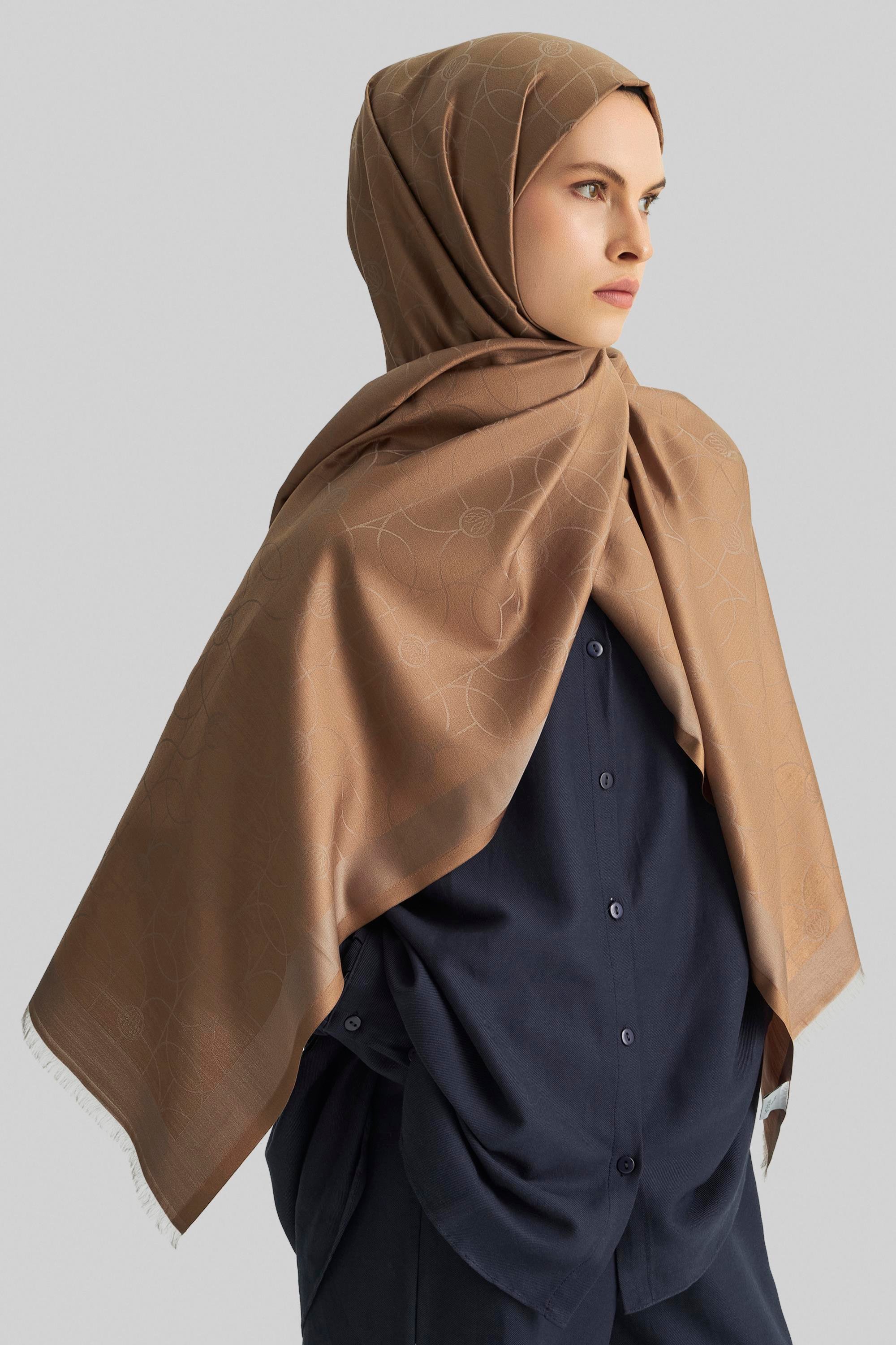 RİND%100 İPEK JAKARLI ŞAL-BAKIR