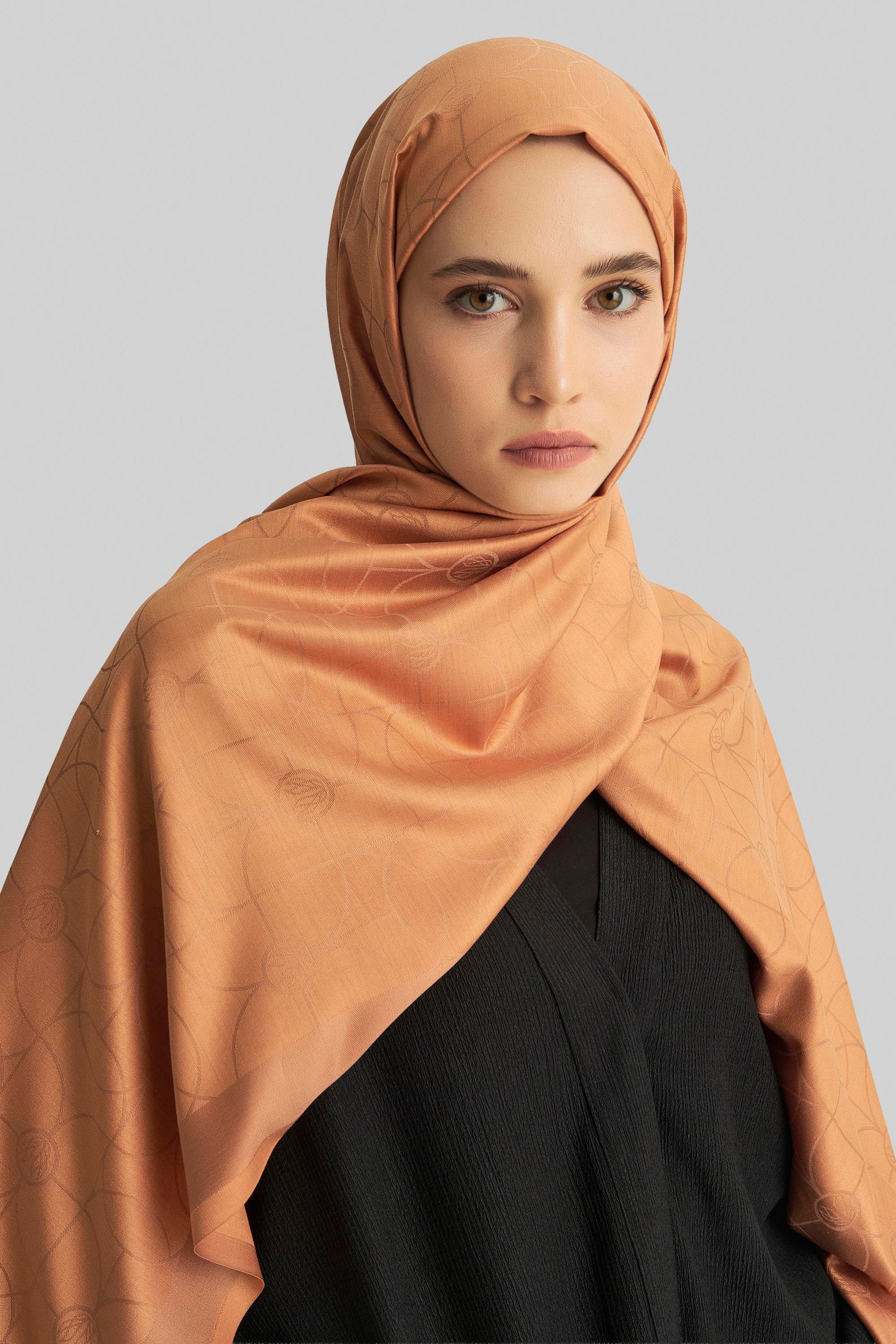 RİND%100 İPEK JAKARLI ŞAL-TABA