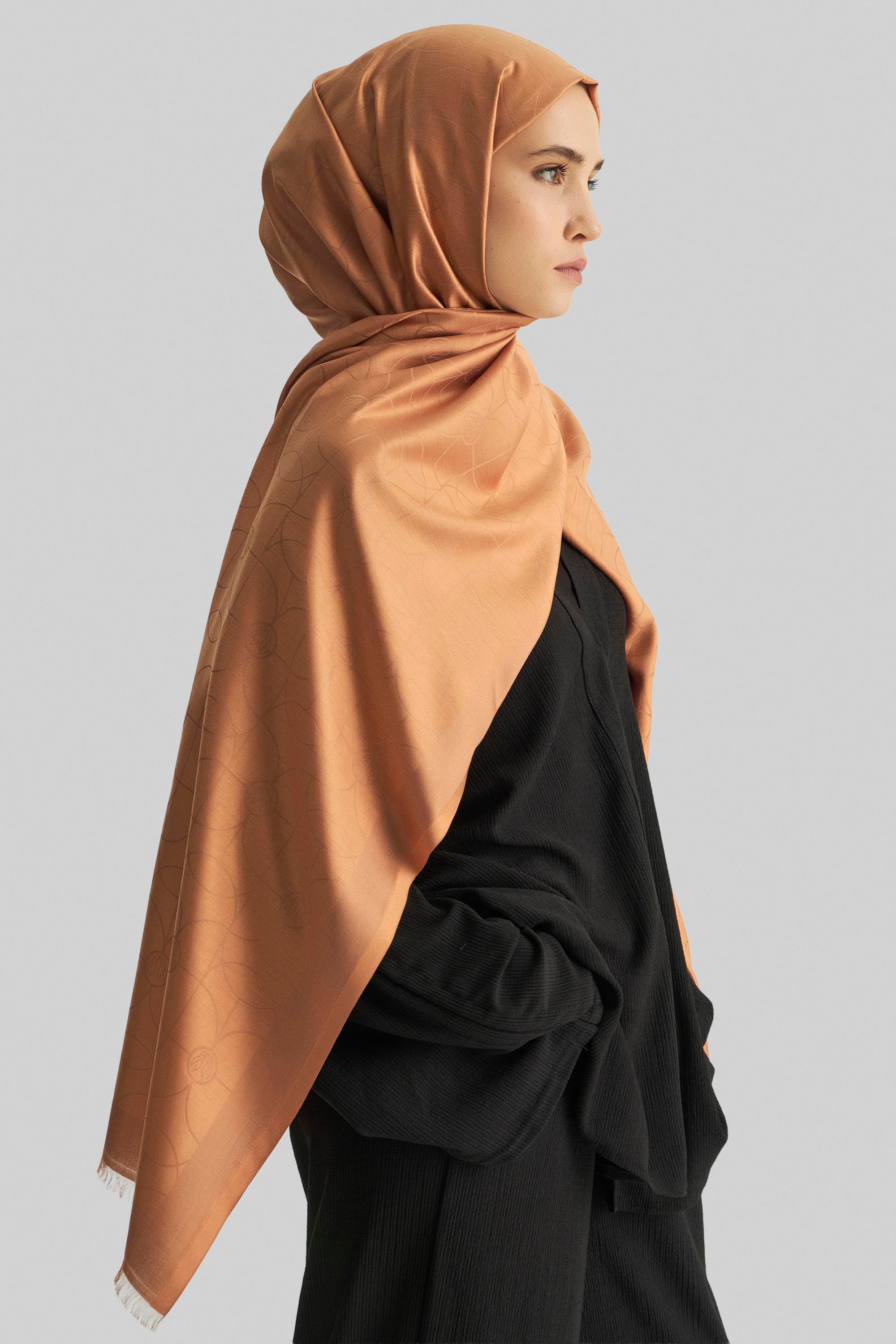 RİND%100 İPEK JAKARLI ŞAL-TABA