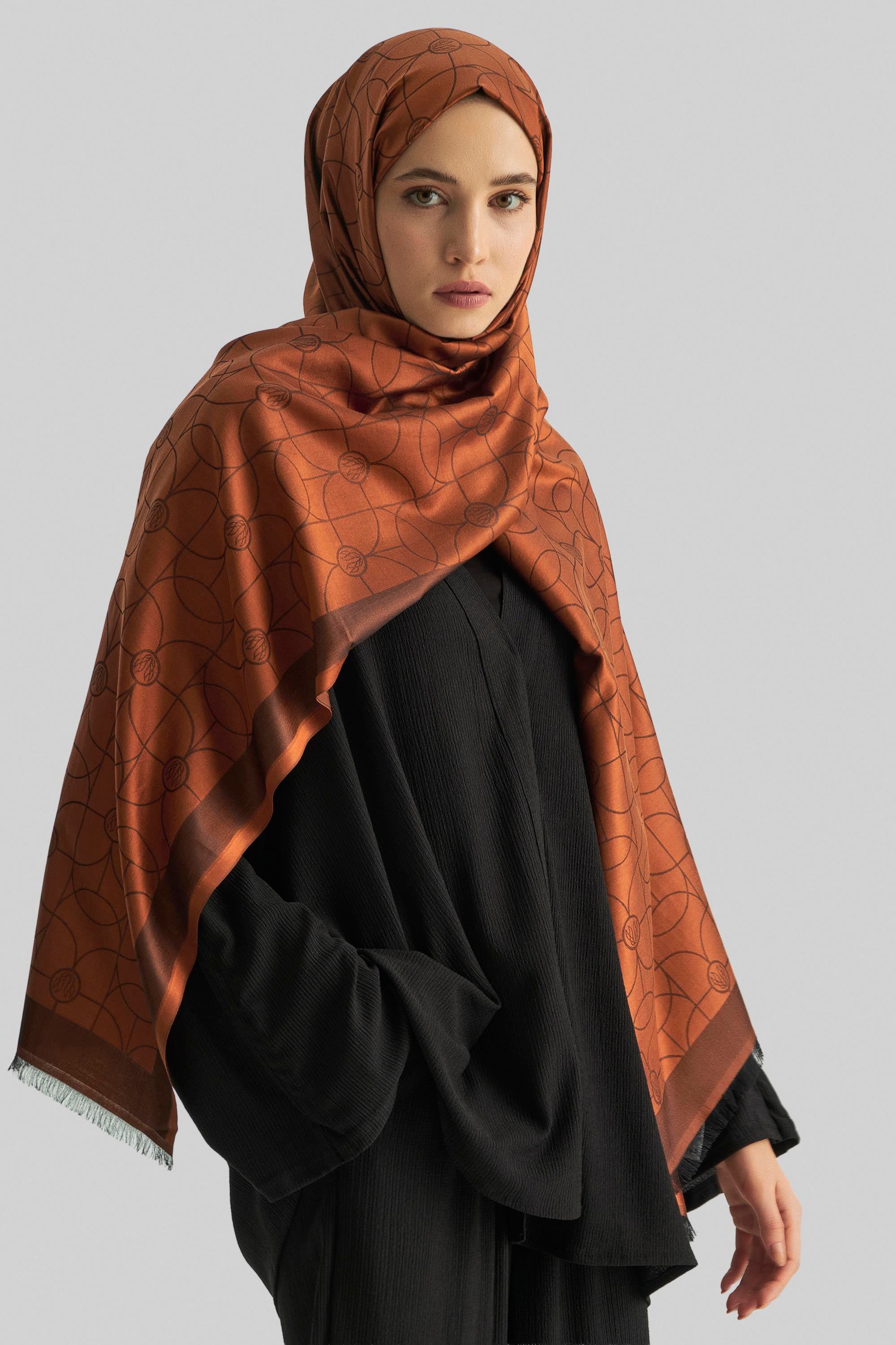 RİND%100 İPEK JAKARLI ŞAL-TARÇIN