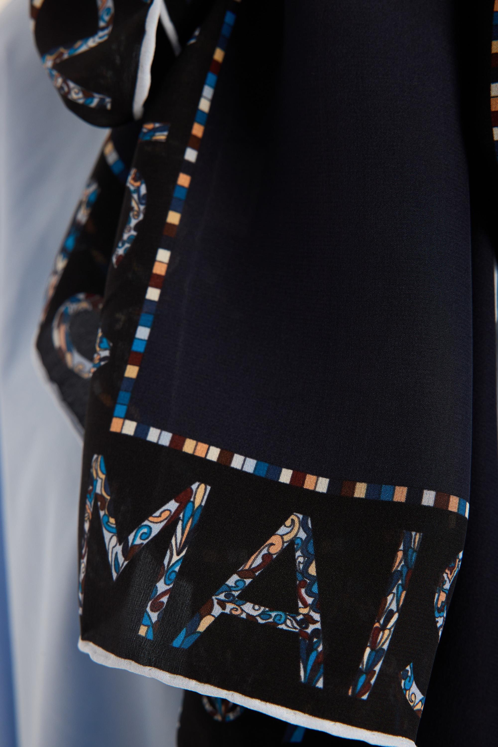 RUFİ KREP İPEK ŞAL 70*190 CM - LACİVERT