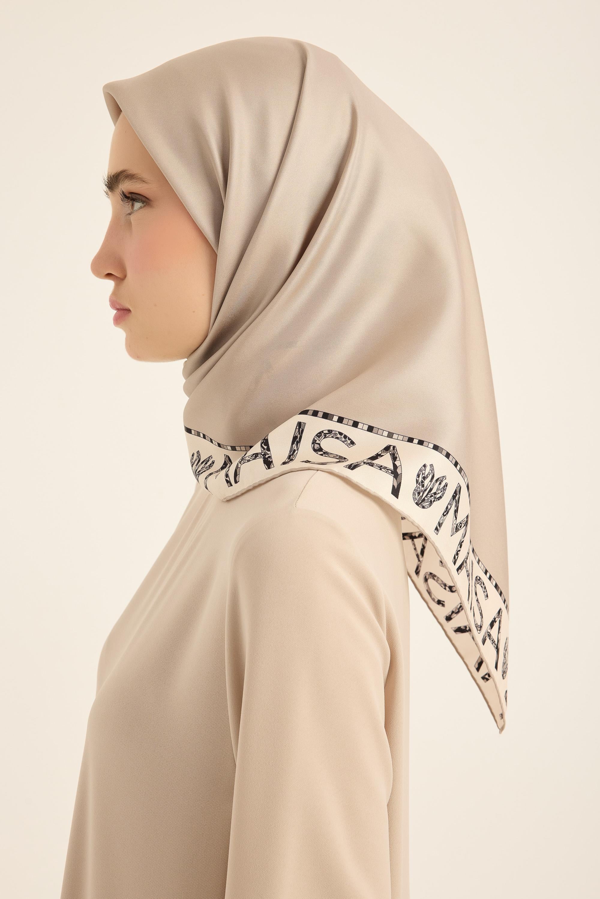 RUFİ TİVİL İPEK EŞARP 90*90 CM - BEJ
