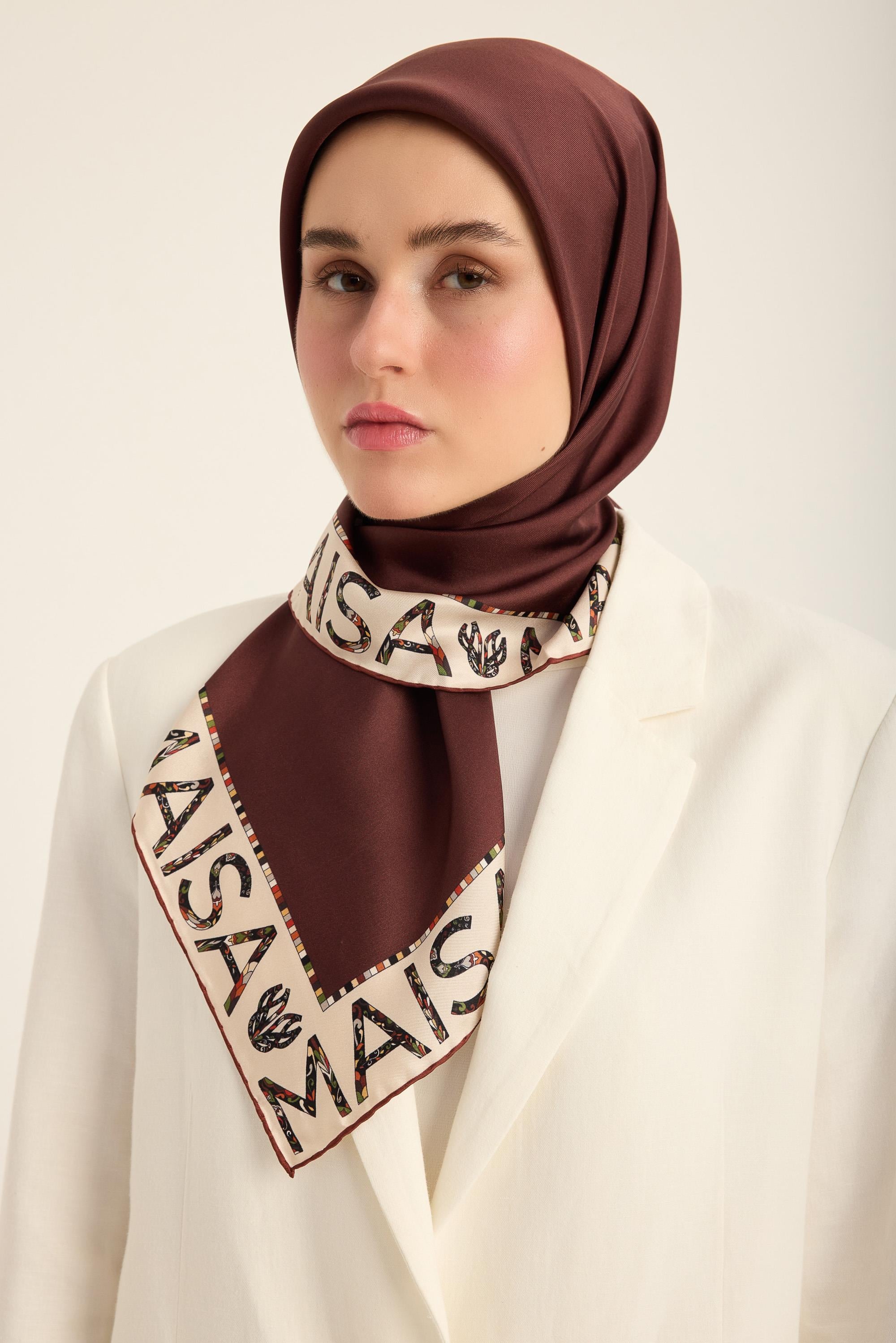 RUFİ TİVİL İPEK EŞARP 90*90 CM - BORDO