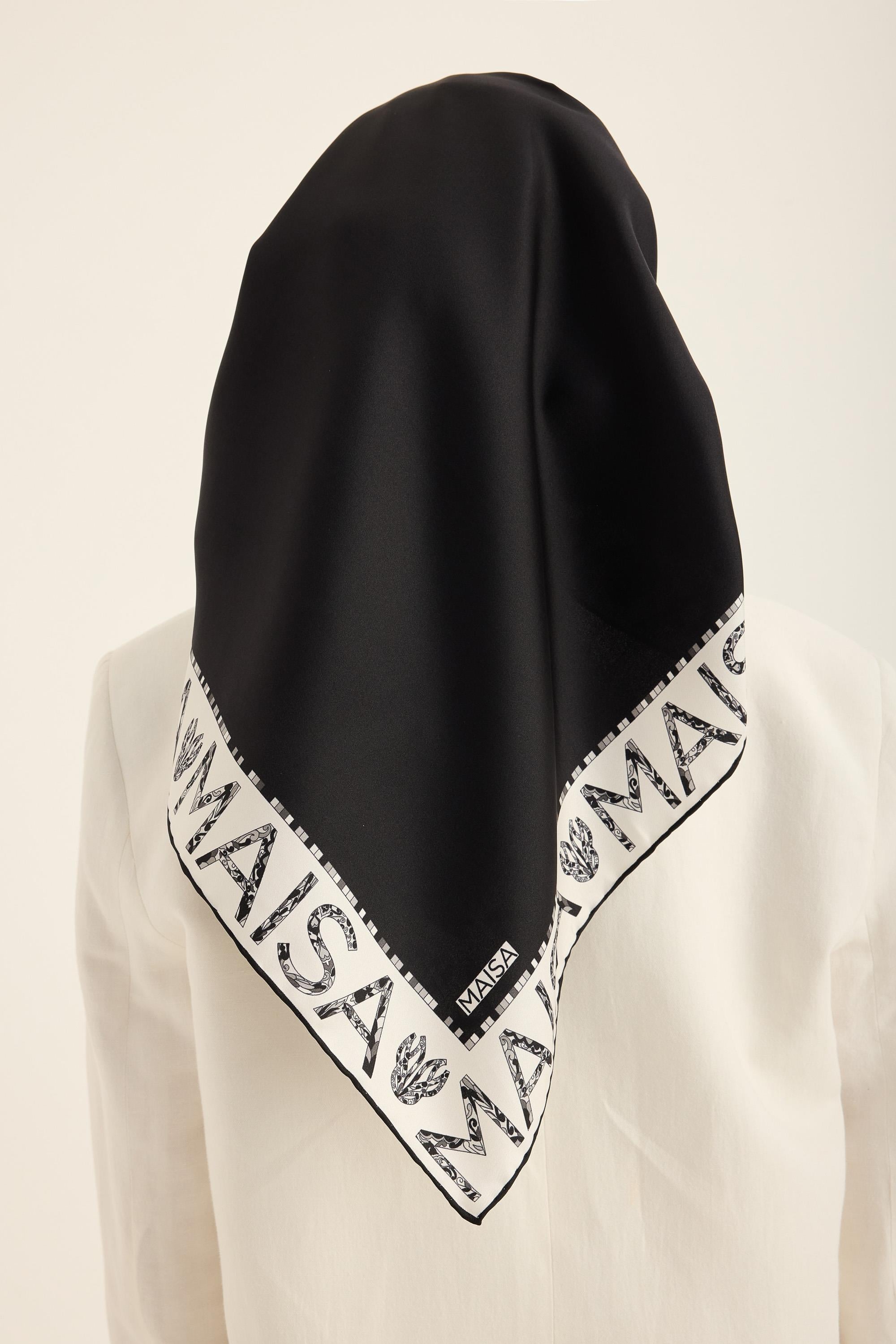 RUFİ TİVİL İPEK EŞARP 90*90 CM - SİYAH