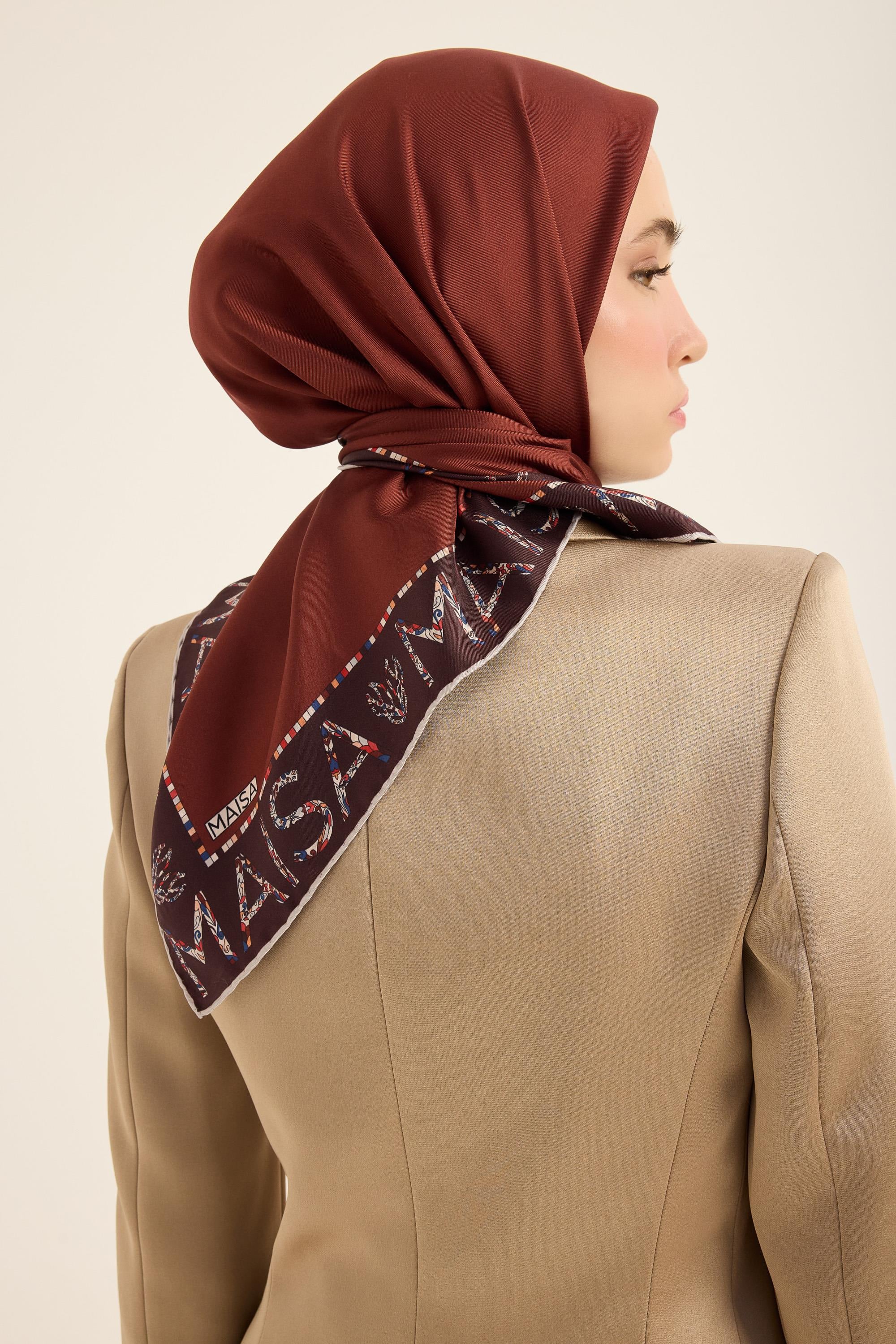 RUFİ TİVİL İPEK EŞARP 90*90 CM - TABA