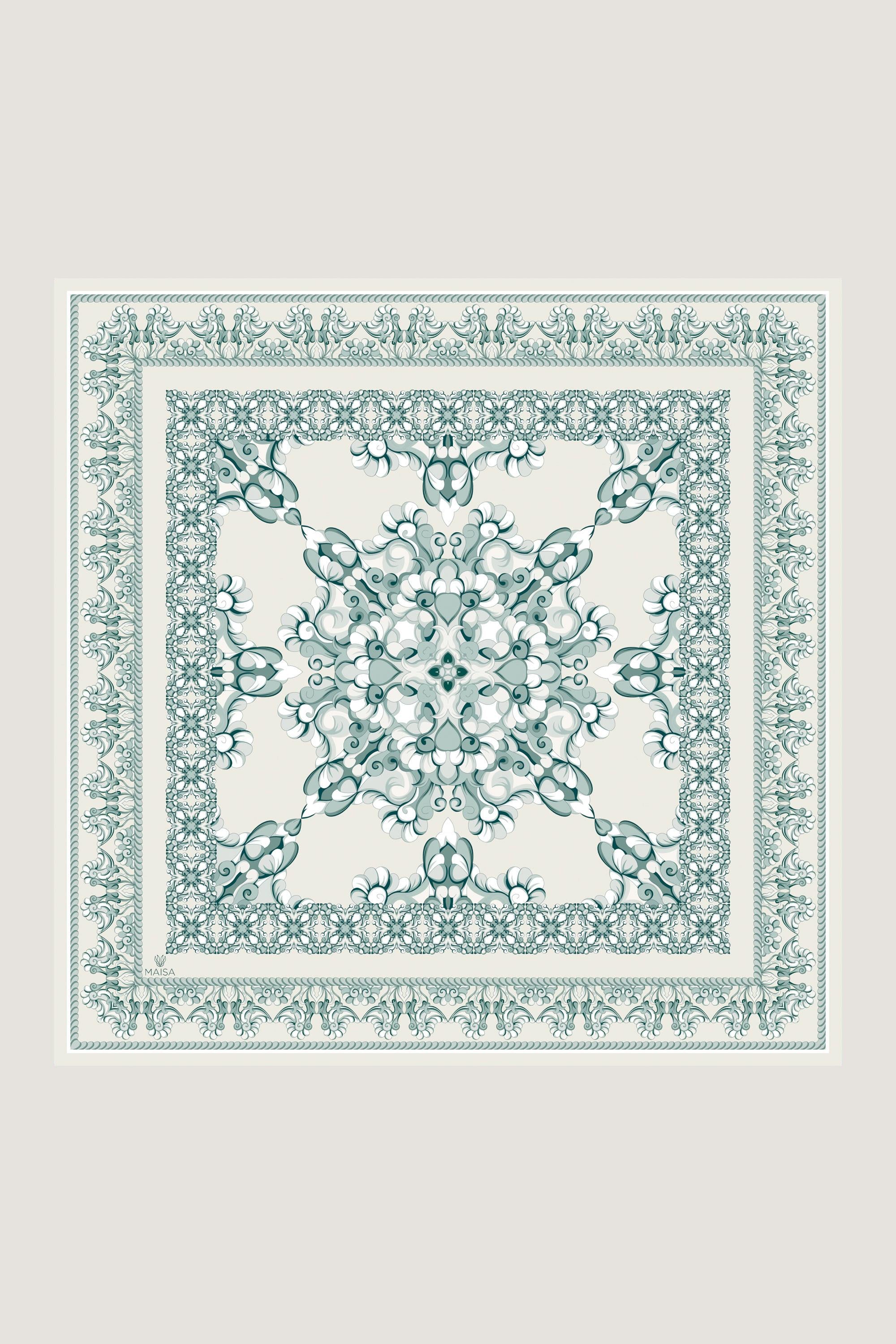 RUH SURA İPEK EŞARP 90*90 CM - YEŞİL