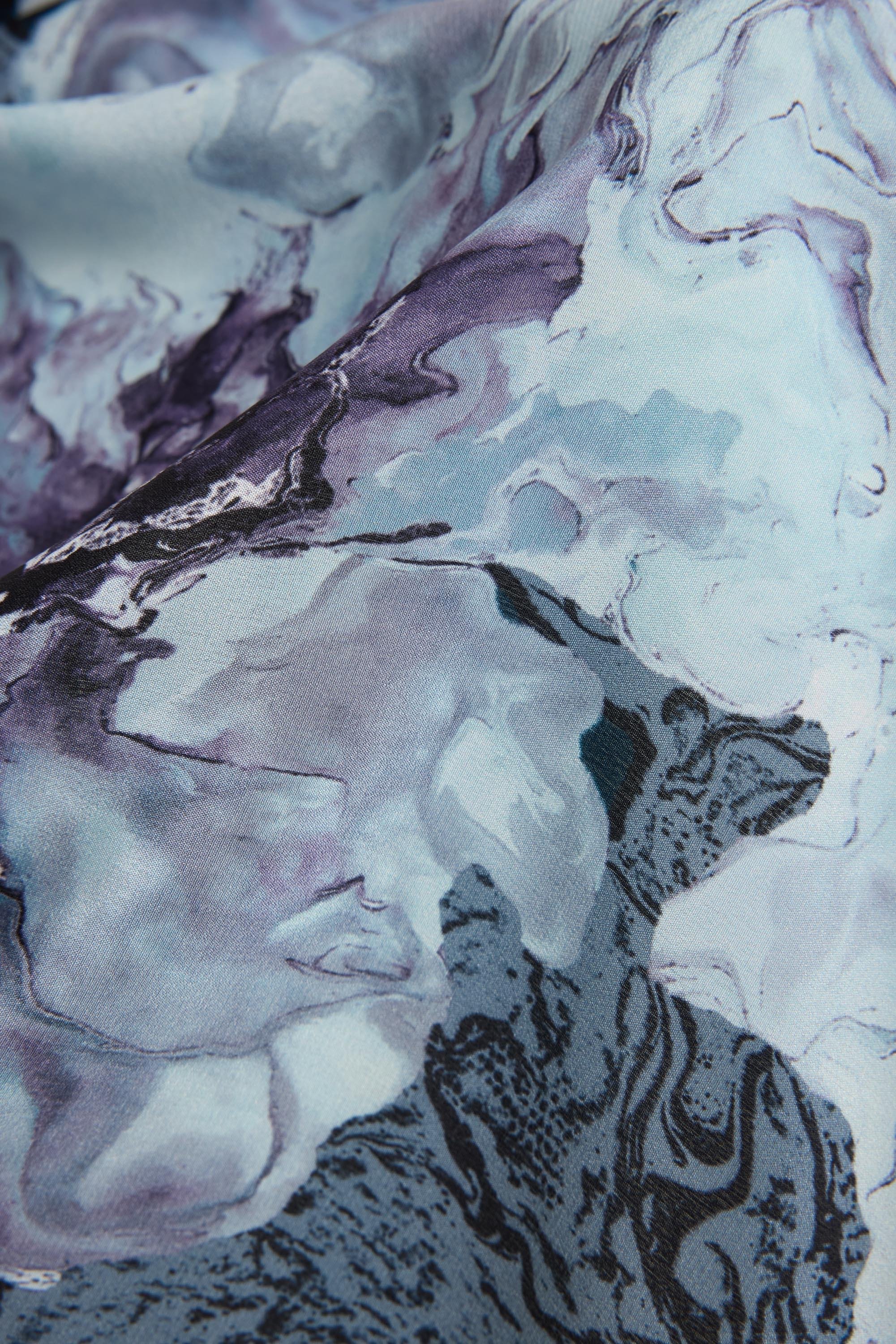 RÜYA KREP İPEK ŞAL 70*190 CM - MAVİ