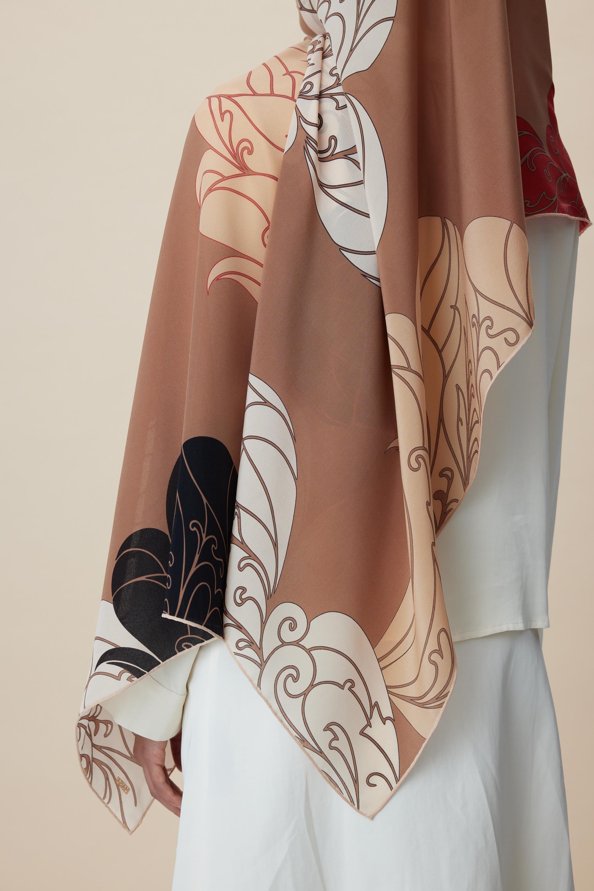 SAFİ KREP İPEK ŞAL 70*190 CM - CAMEL