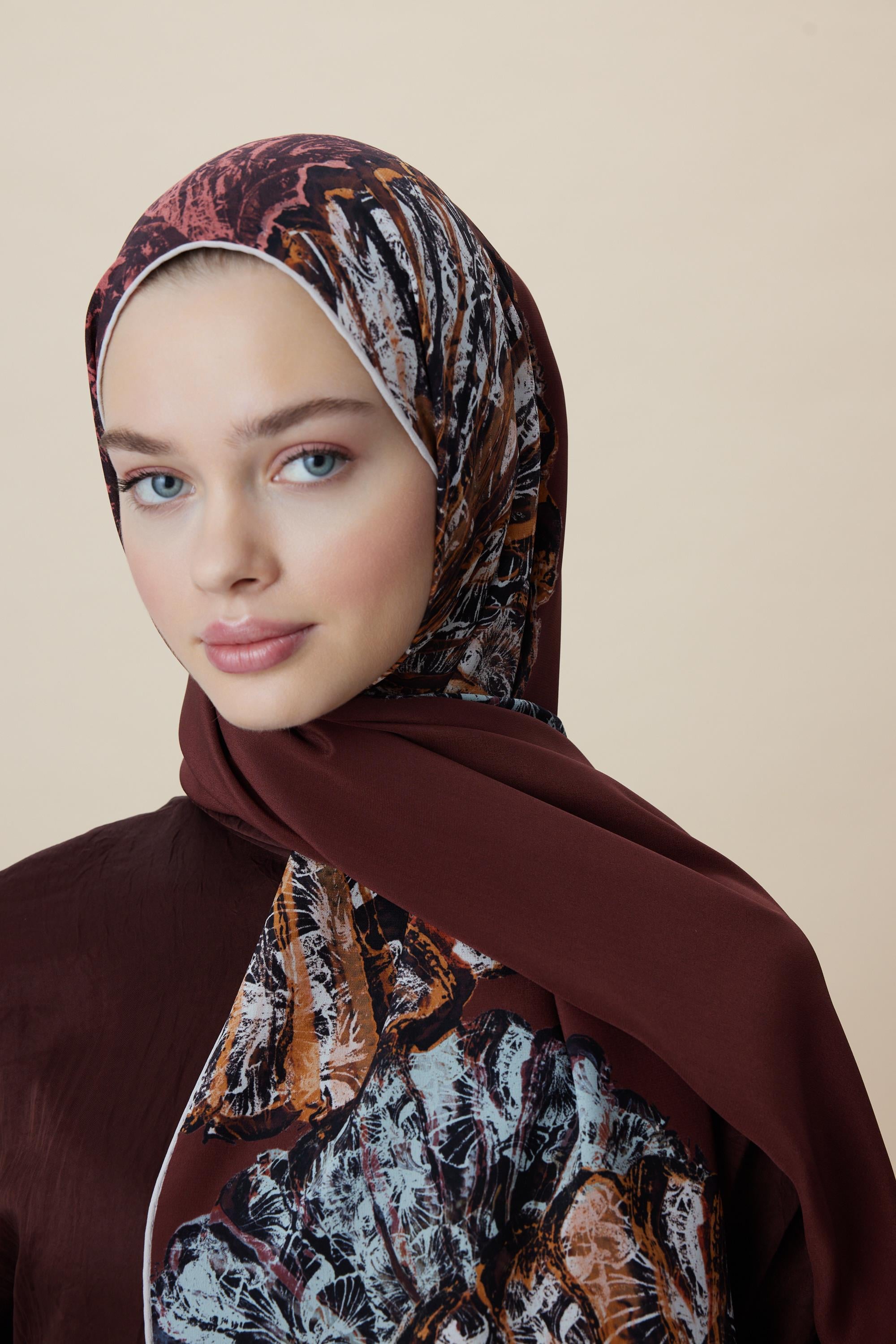 SAYRA KREP İPEK ŞAL 70*190 CM - KIRMIZI