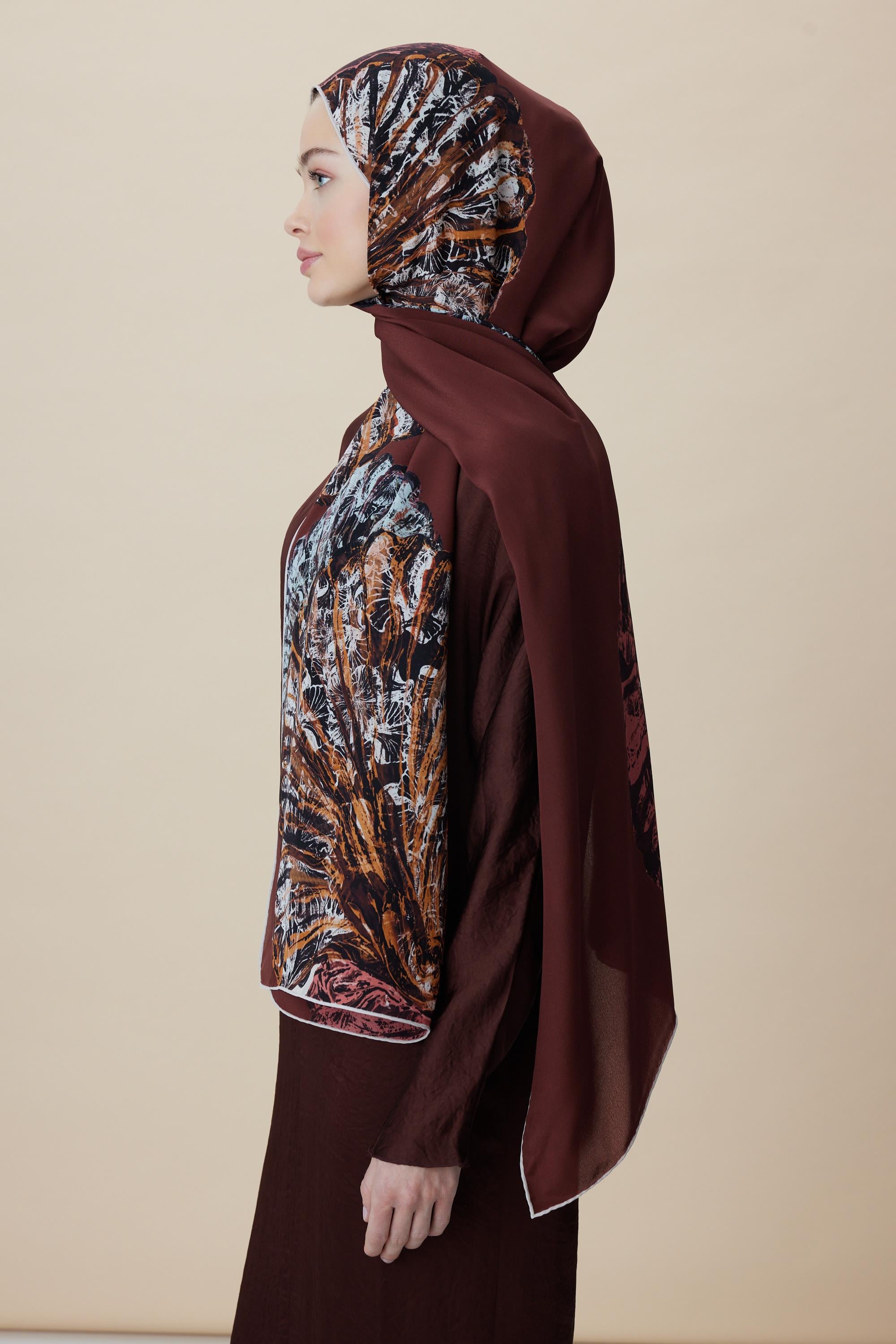 SAYRA KREP İPEK ŞAL 70*190 CM - KIRMIZI