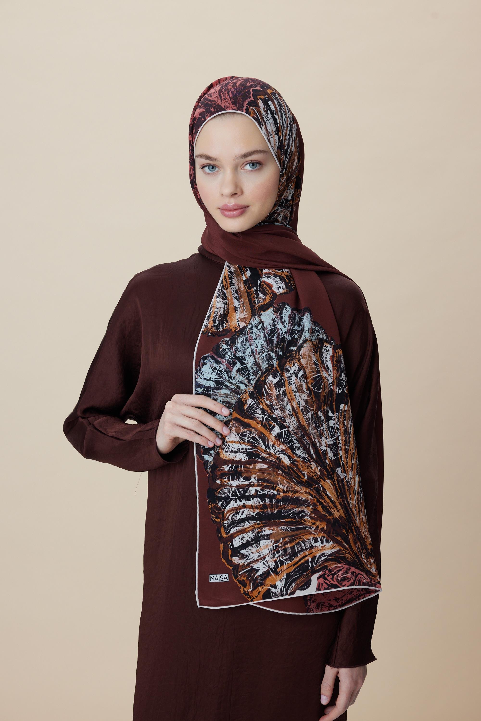 SAYRA KREP İPEK ŞAL 70*190 CM - KIRMIZI