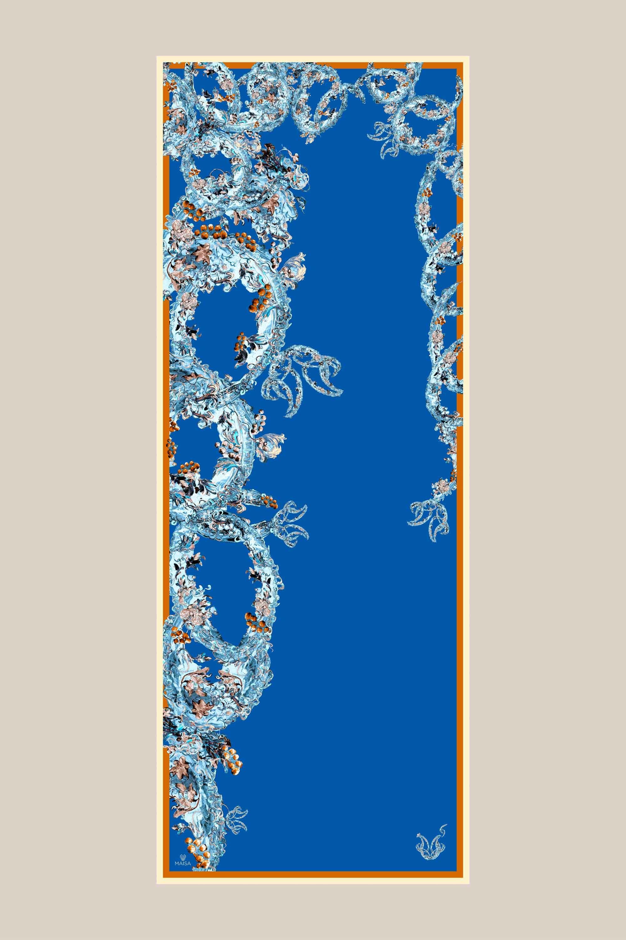 ŞEBNEM FLOŞ VİSKON ŞAL 70*190 CM - MAVİ