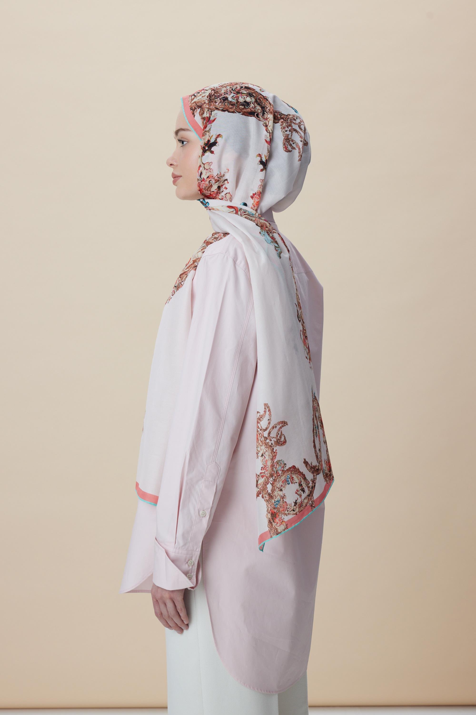 ŞEBNEM FLOŞ VİSKON ŞAL 70*190 CM - PUDRA PEMBE