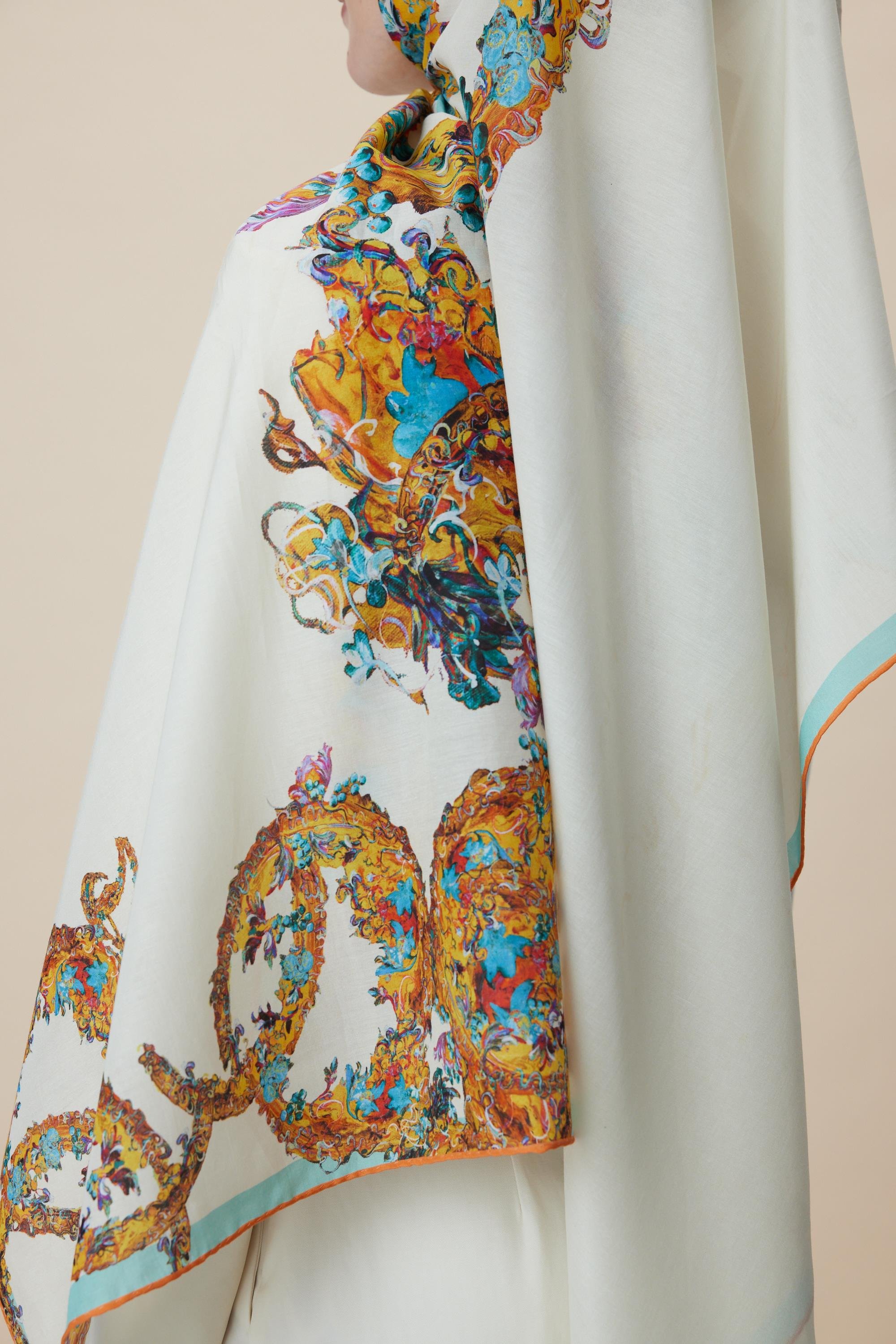 ŞEBNEM FLOŞ VİSKON ŞAL 70*190 CM - SARI