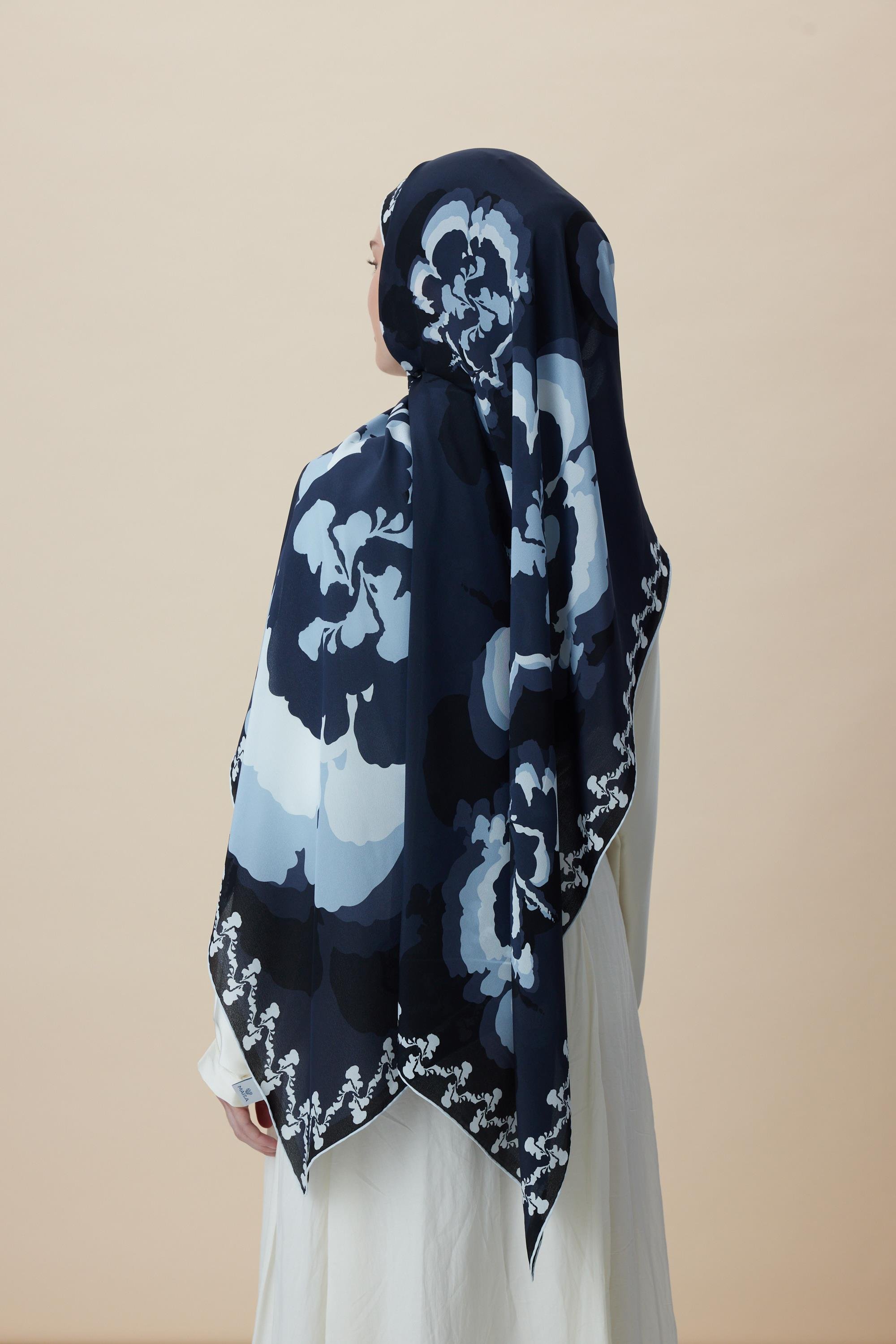 SEDA KREP İPEK ŞAL 70*190 CM - INDIGO