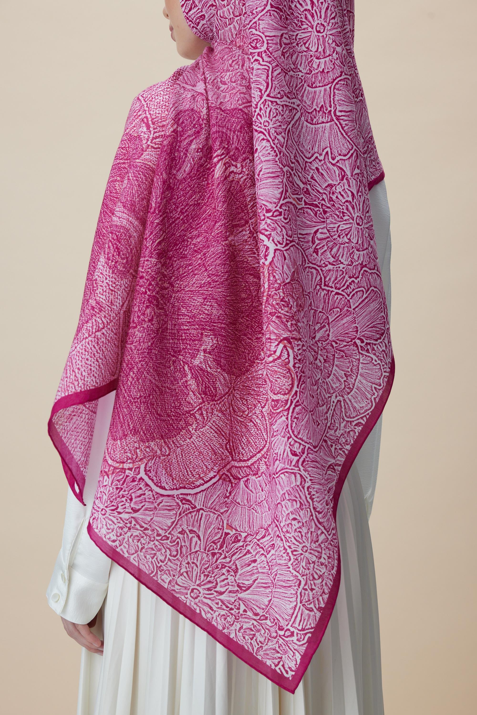 SEDEF FLOŞ VİSKON ŞAL 70*190 CM - FUŞYA