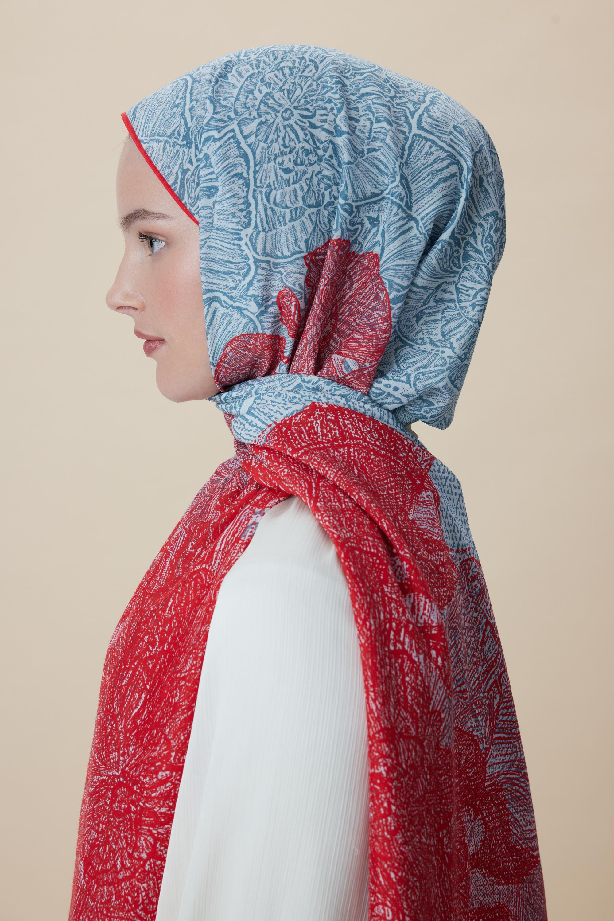 SEDEF FLOŞ VİSKON ŞAL 70*190 CM - MERCAN