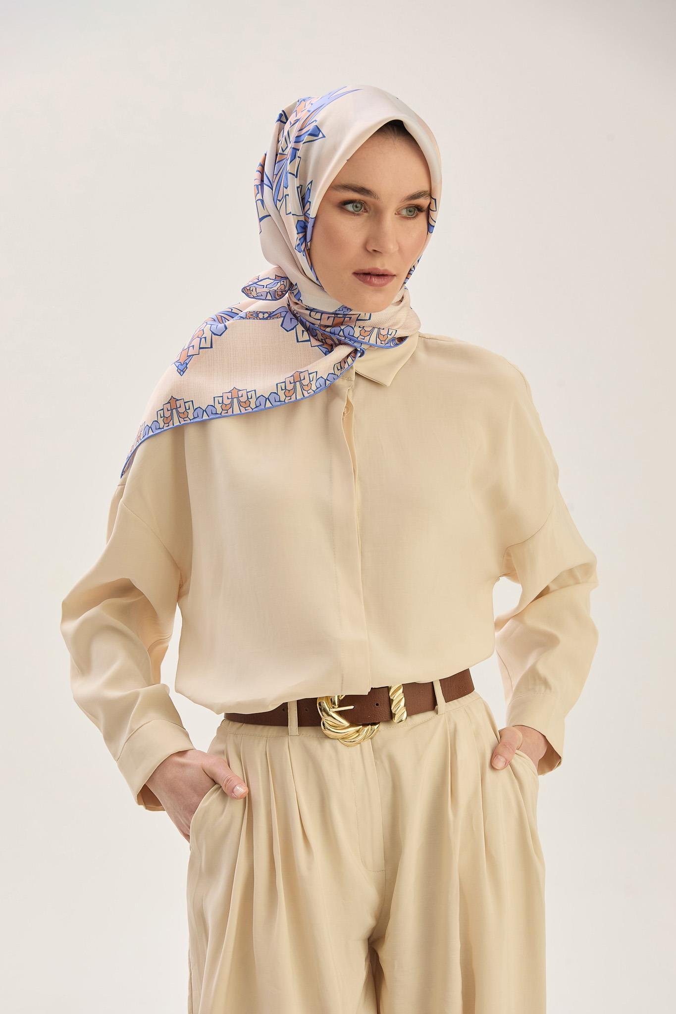 ŞİMAL MULBERRY İPEK EŞARP 90*90 CM - MOR