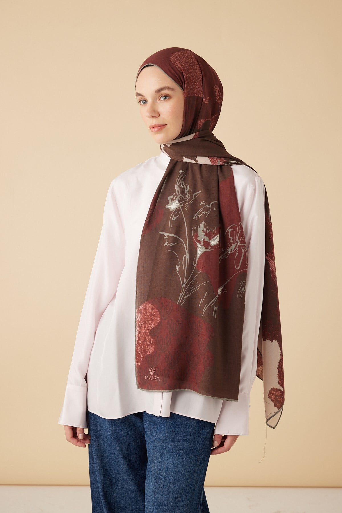 SİMAY YÜN MODAL ŞAL 70*200 CM - BORDO