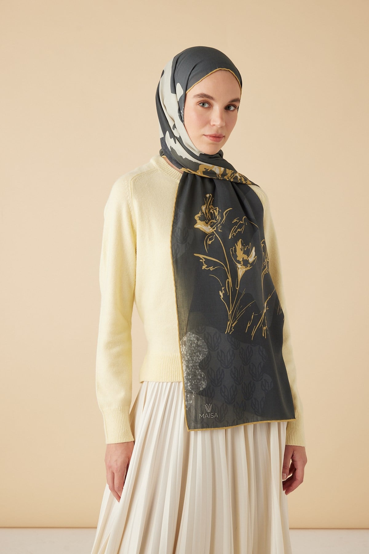 SİMAY YÜN MODAL ŞAL 70*200 CM - SİYAH