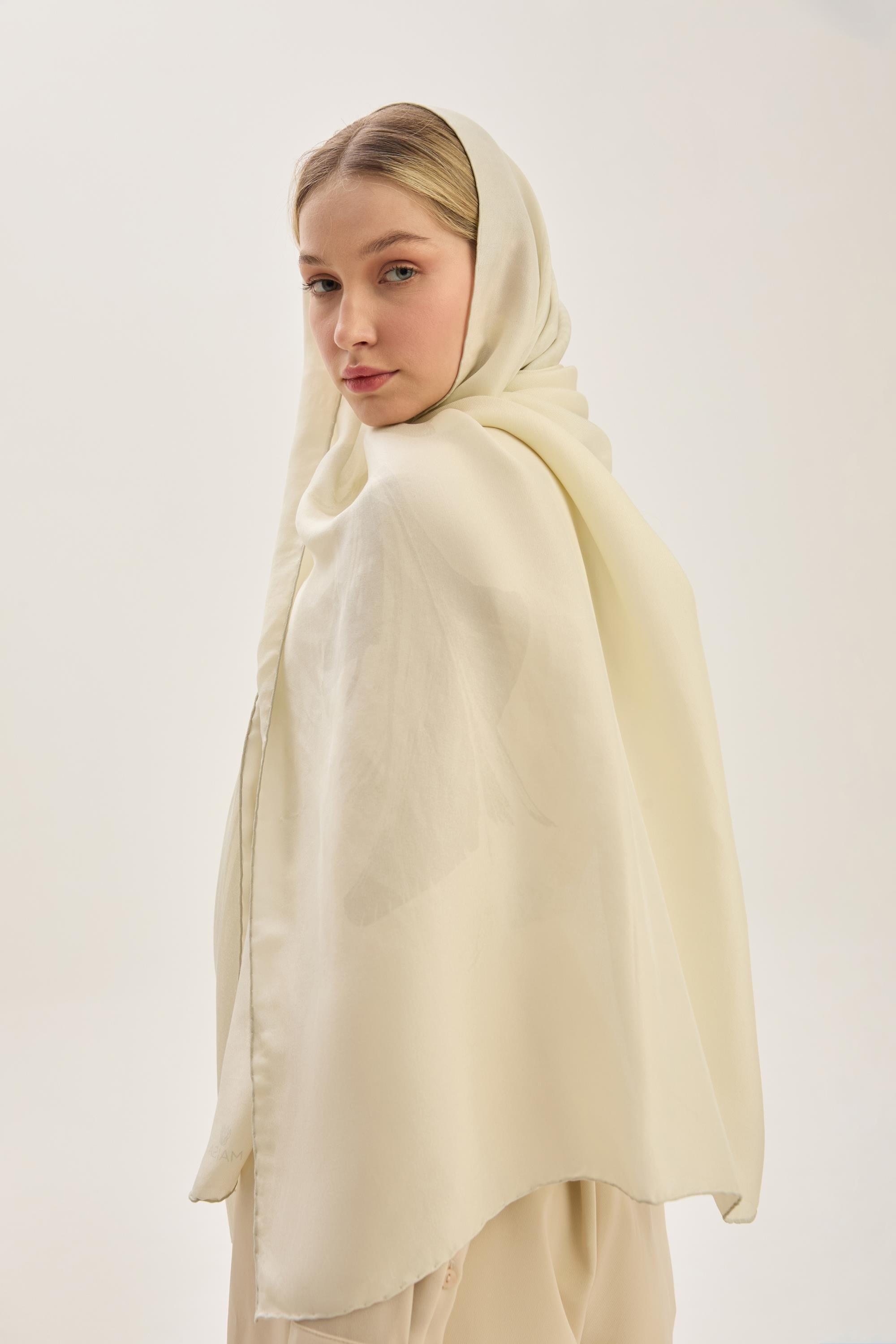 ŞULE PAMUK İPEK ŞAL 70*190 CM - KREM