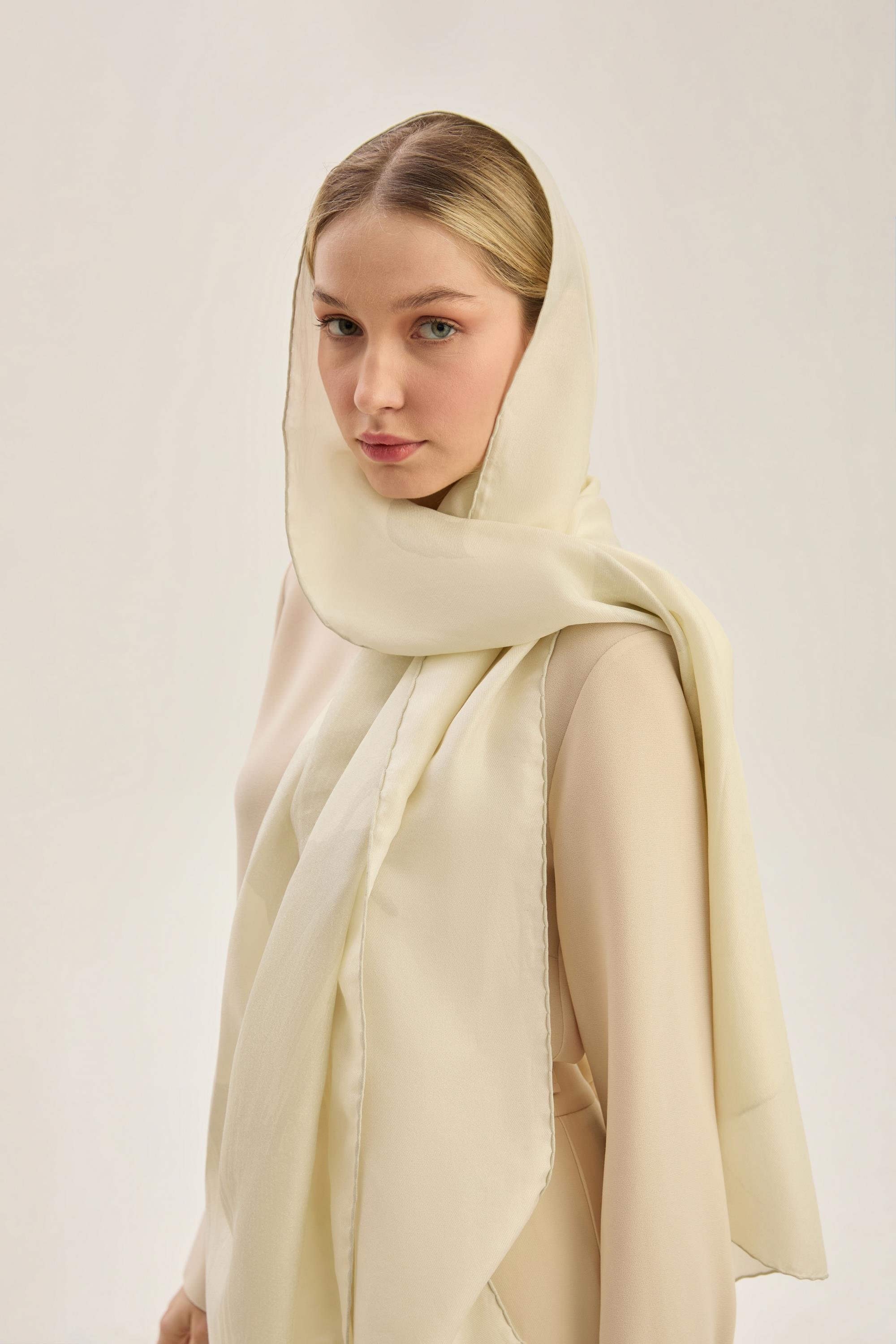 ŞULE PAMUK İPEK ŞAL 70*190 CM - KREM