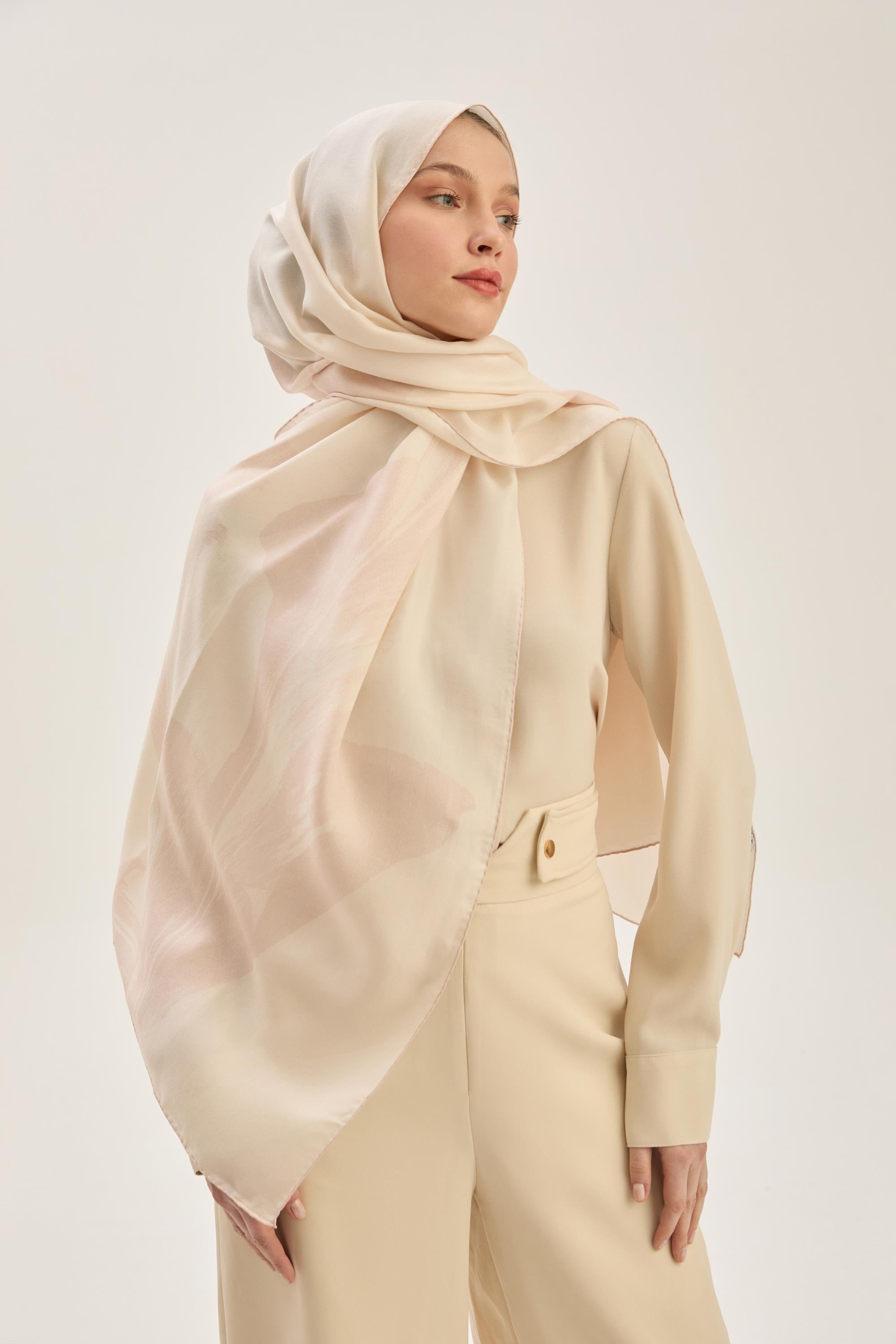 ŞULE PAMUK İPEK ŞAL 70*190 CM - PUDRA PEMBE