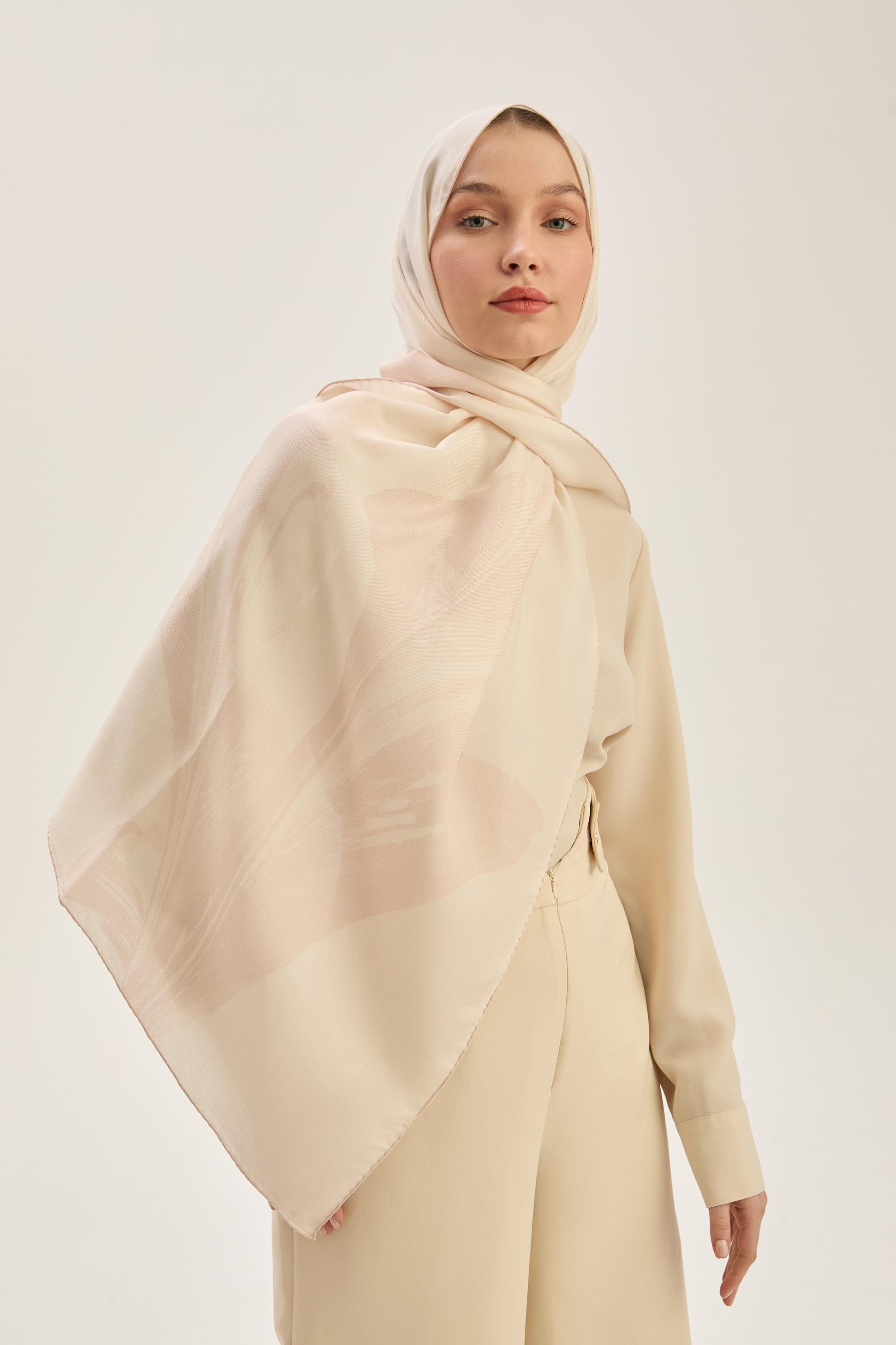 ŞULE PAMUK İPEK ŞAL 70*190 CM - PUDRA PEMBE