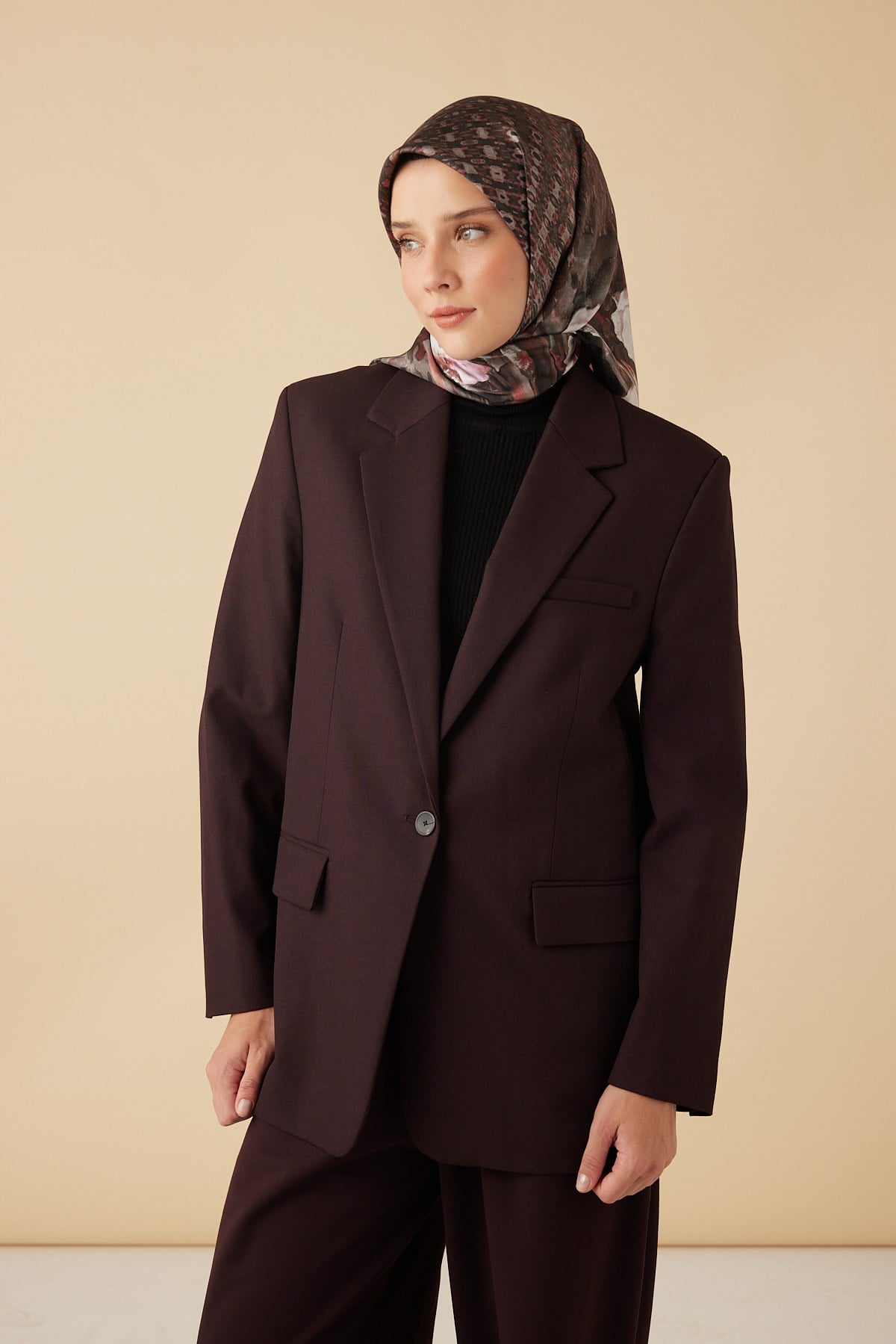 SUSEN TİVİL İPEK EŞARP 90*90 CM - PUDRA PEMBE