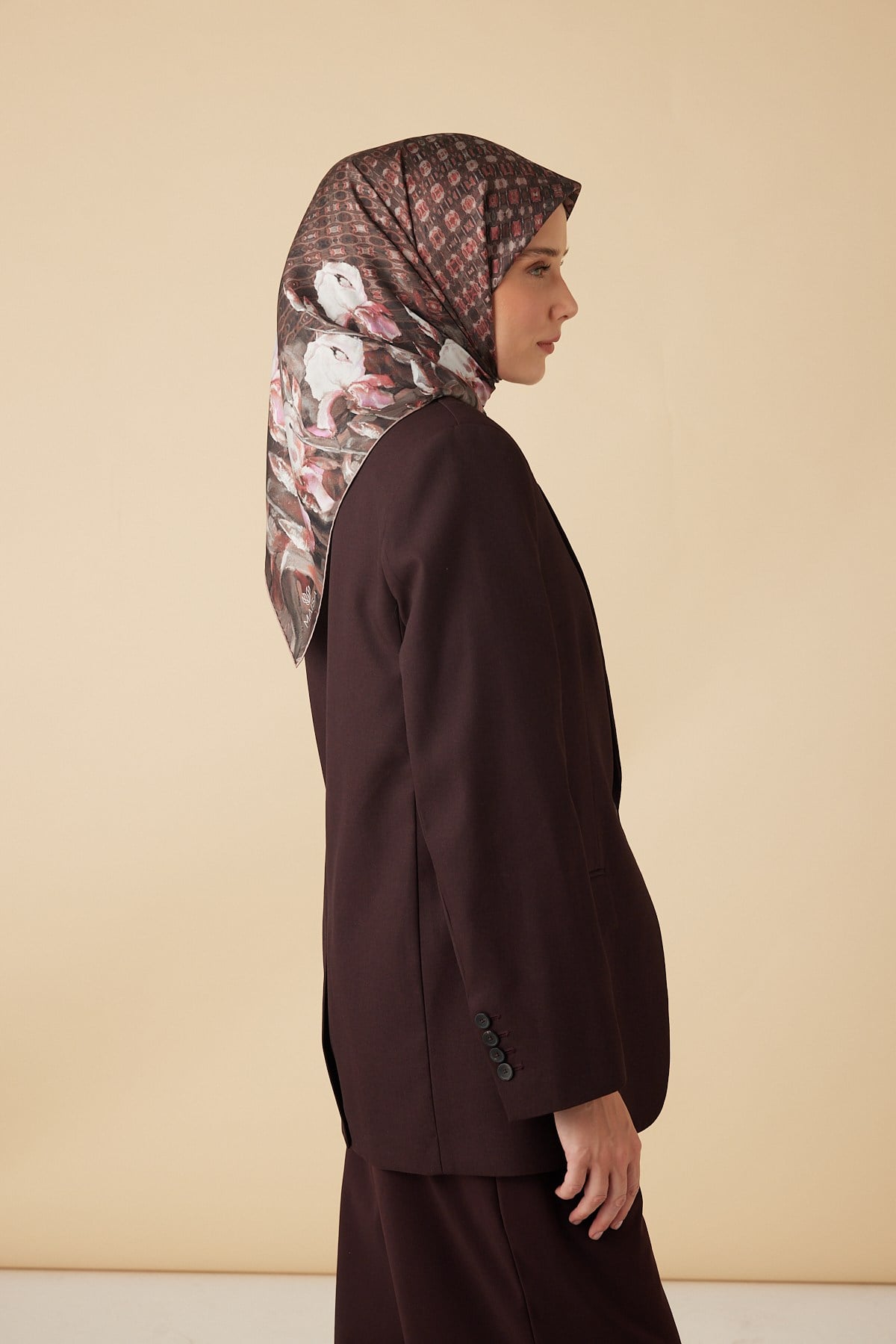 SUSEN TİVİL İPEK EŞARP 90*90 CM - PUDRA PEMBE