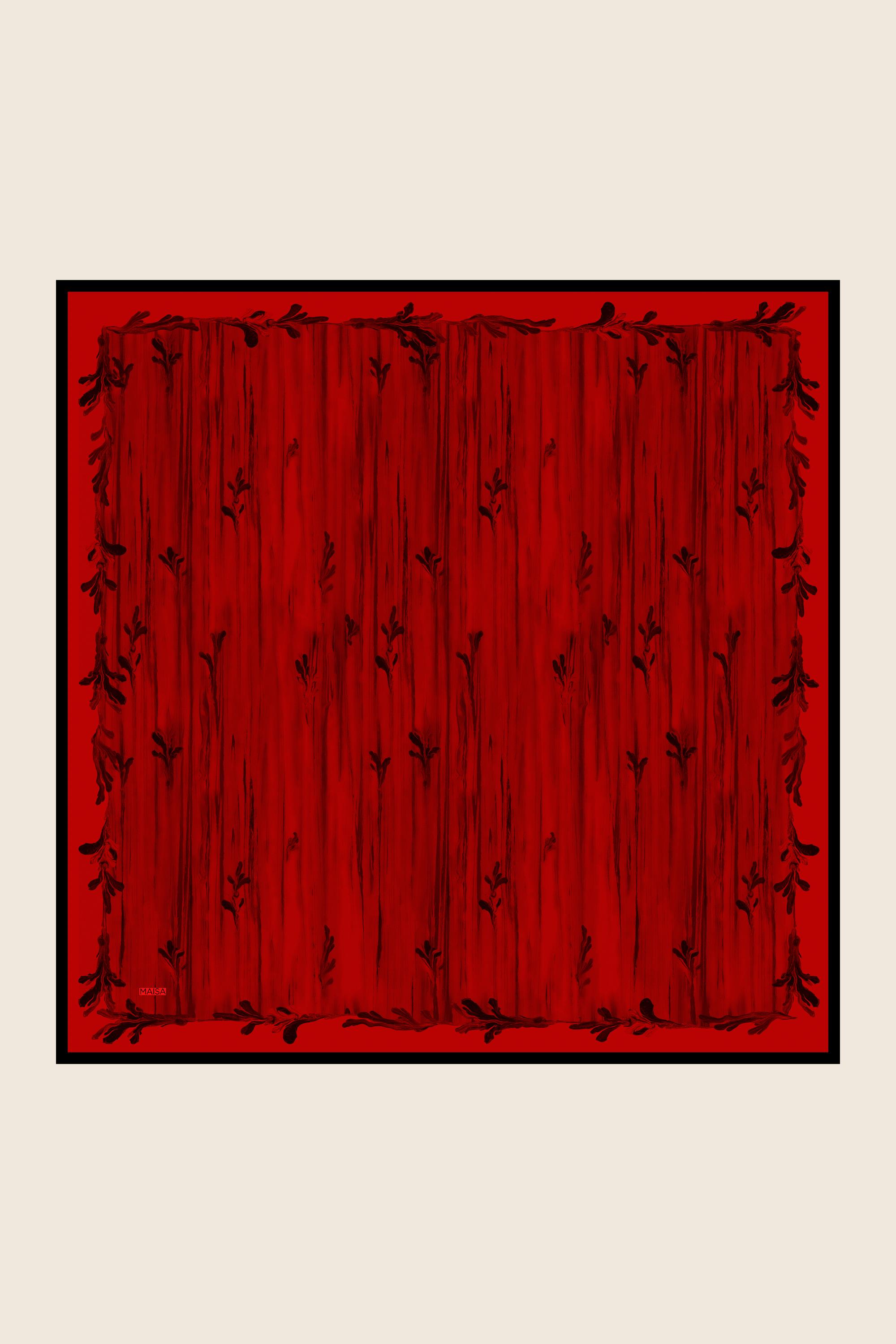 SUZEN PAMUK İPEK EŞARP 100*100 CM - KIRMIZI
