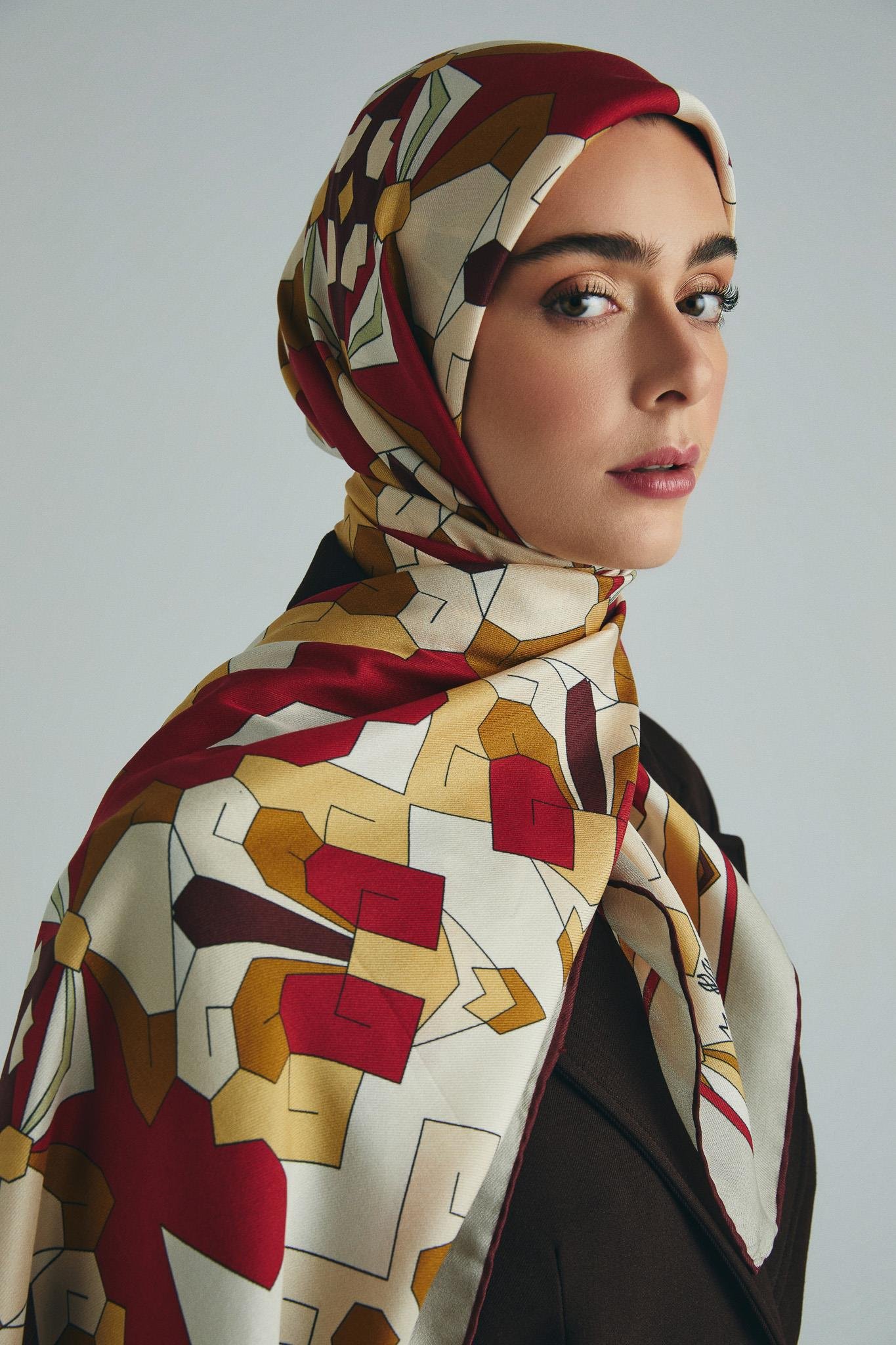 TARA PAMUK İPEK ŞAL 70*190 CM - KİREMİT