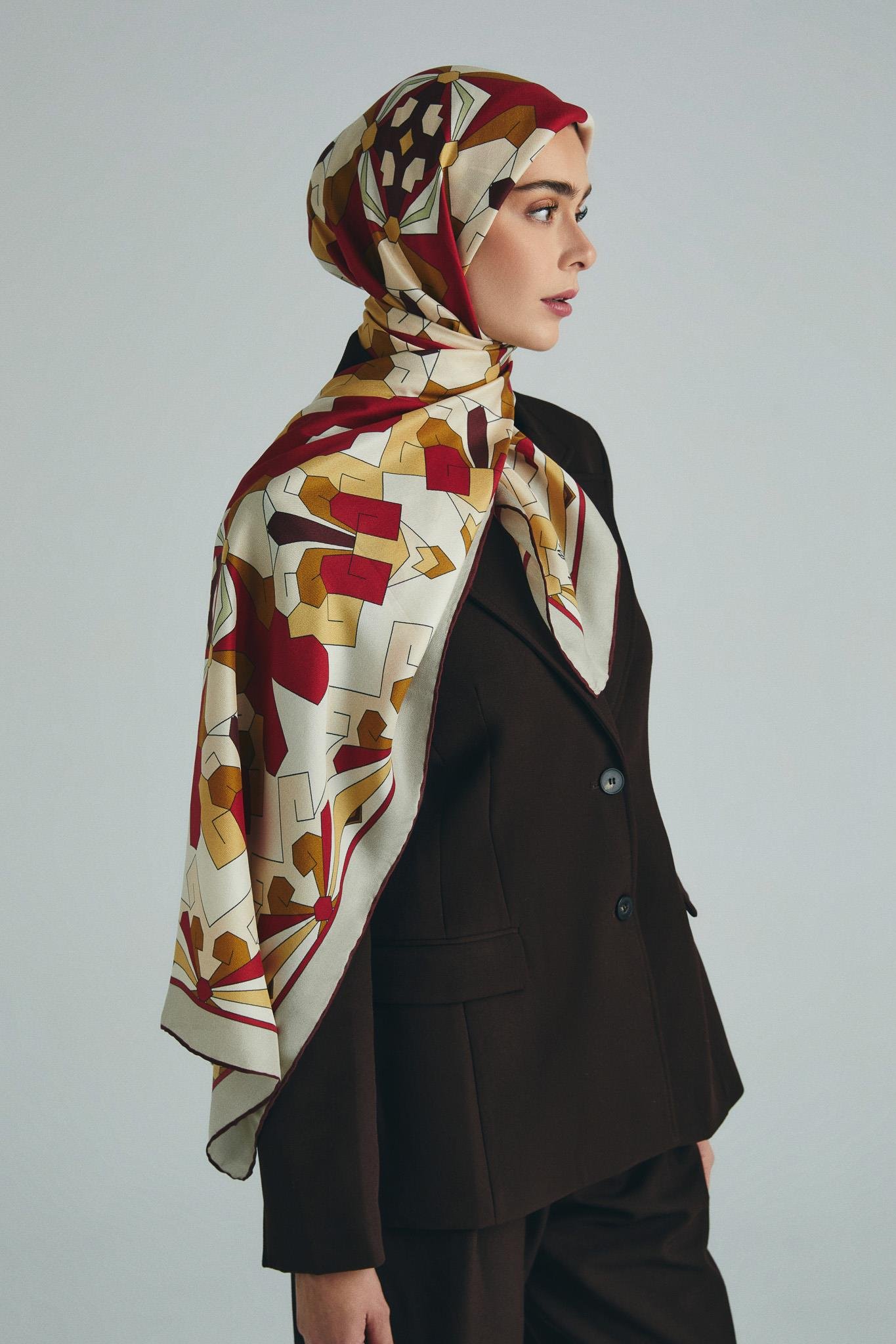 TARA PAMUK İPEK ŞAL 70*190 CM - KİREMİT