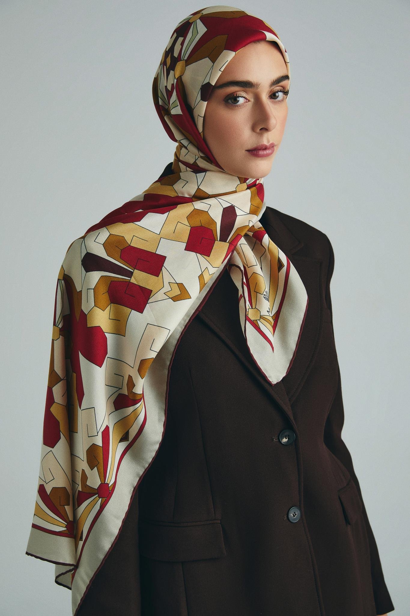 TARA PAMUK İPEK ŞAL 70*190 CM - KİREMİT