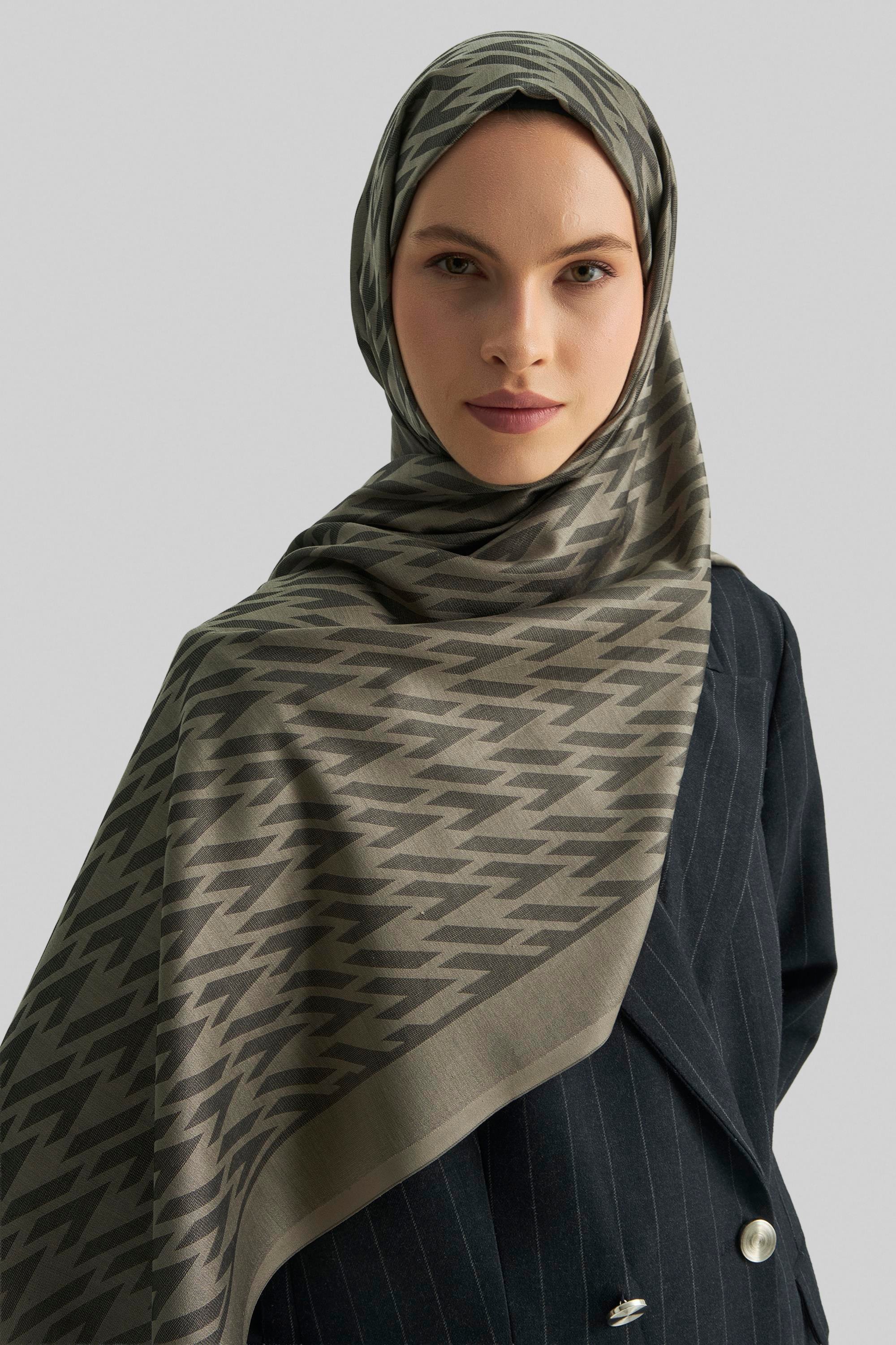 UMAY %100 İPEK JAKARLI ŞAL-ACI KAHVE