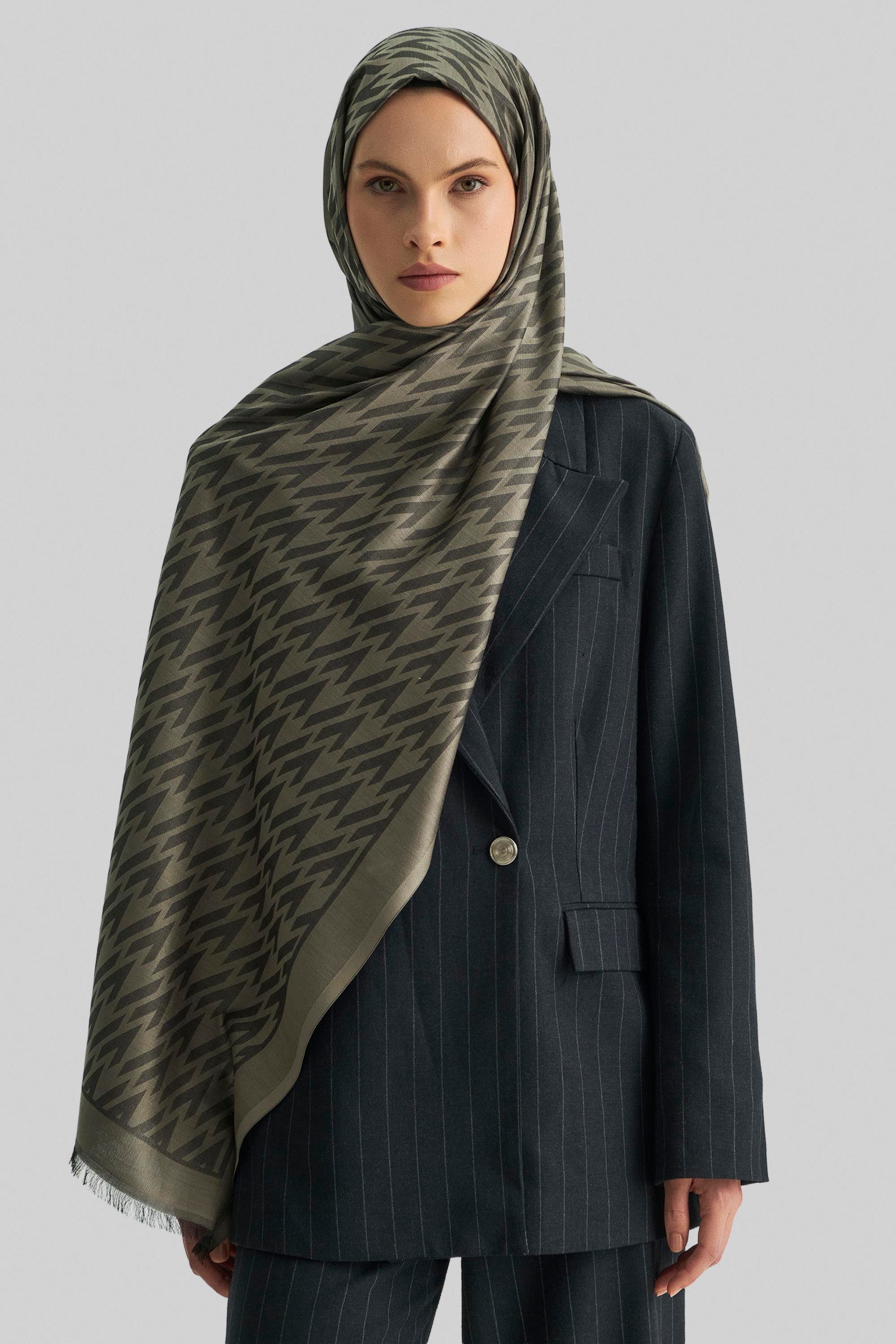 UMAY %100 İPEK JAKARLI ŞAL-ACI KAHVE