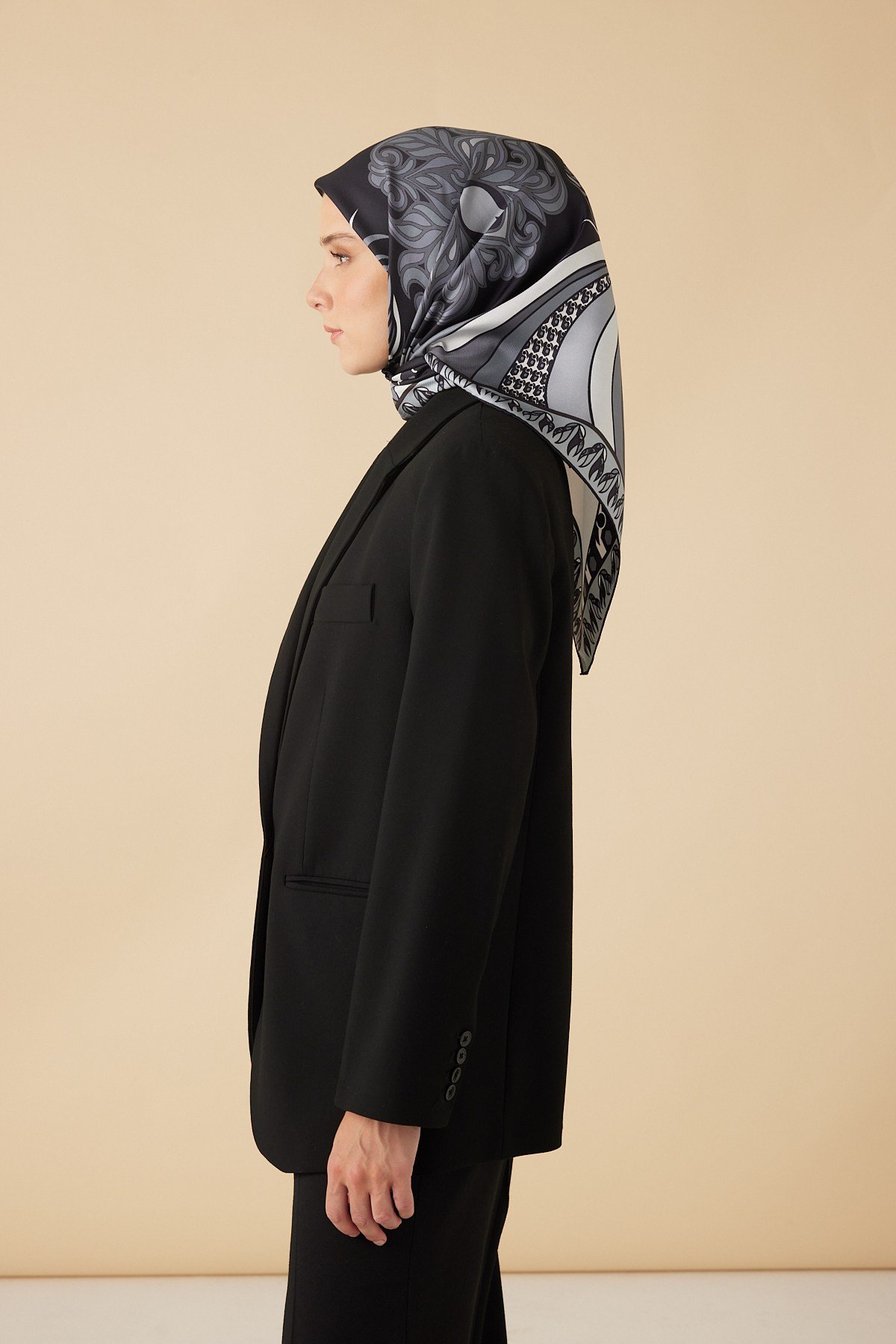 VERDA MULBERRY İPEK EŞARP 90*90 CM - GRİ