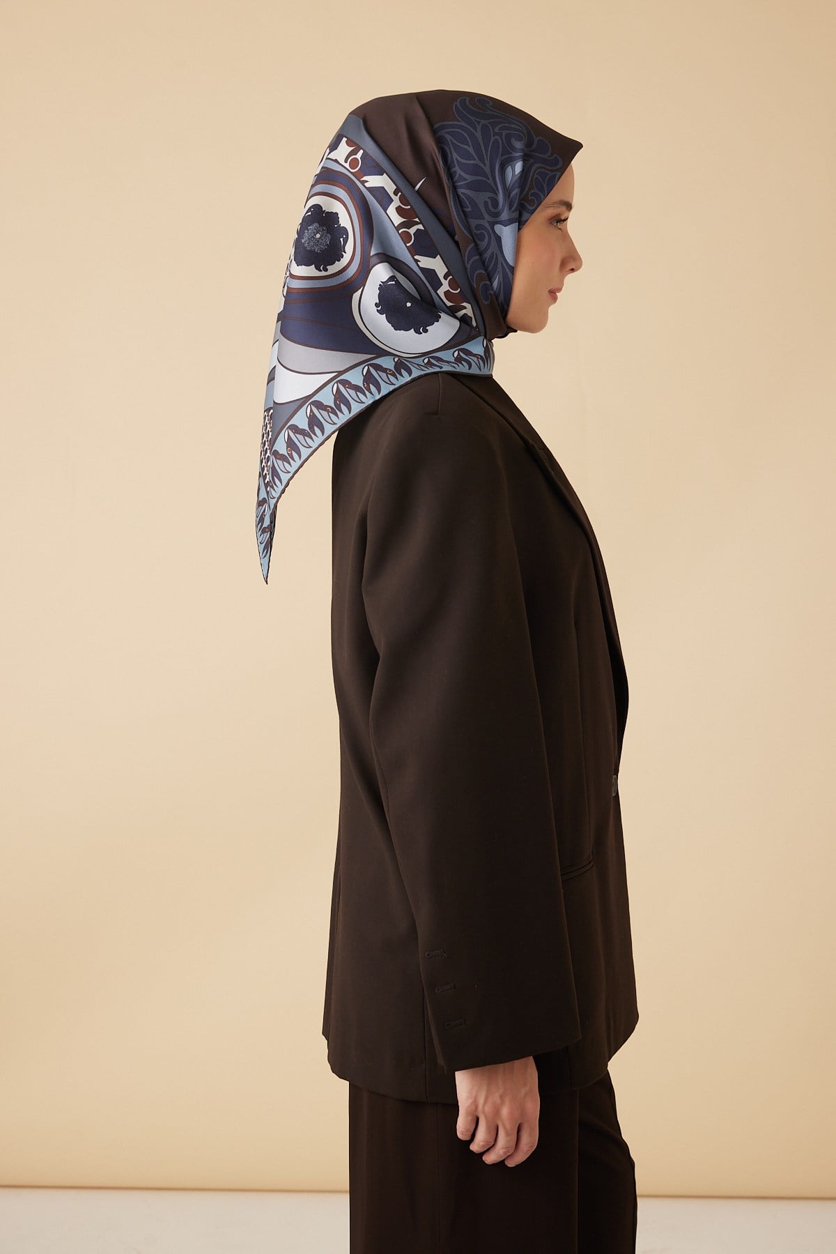 VERDA MULBERRY İPEK EŞARP 90*90 CM - İNDIGO