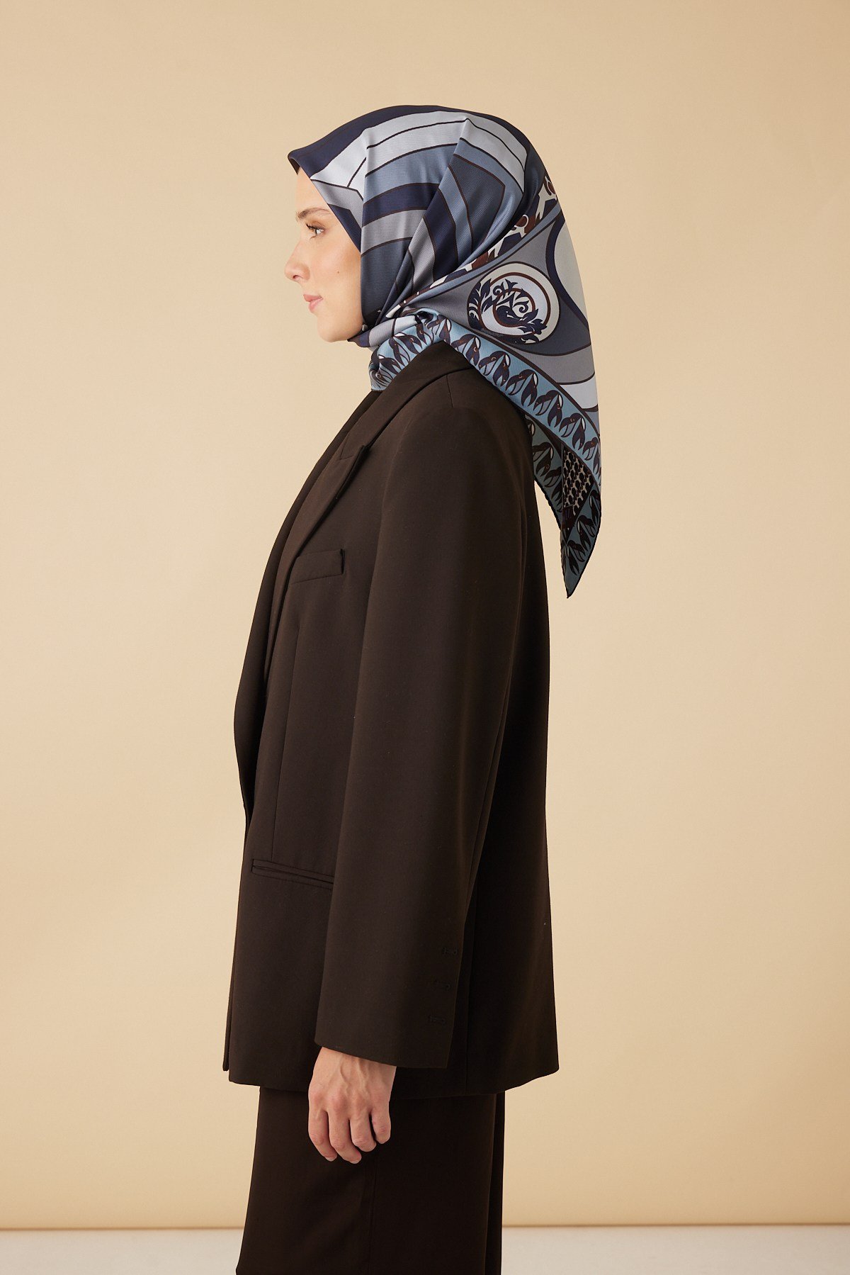 VERDA MULBERRY İPEK EŞARP 90*90 CM - İNDIGO