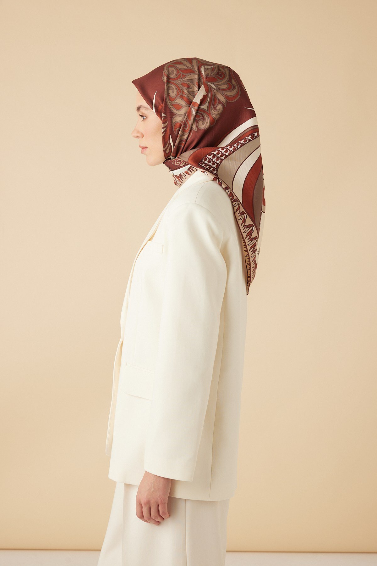 VERDA MULBERRY İPEK EŞARP 90*90 CM - KİREMİT