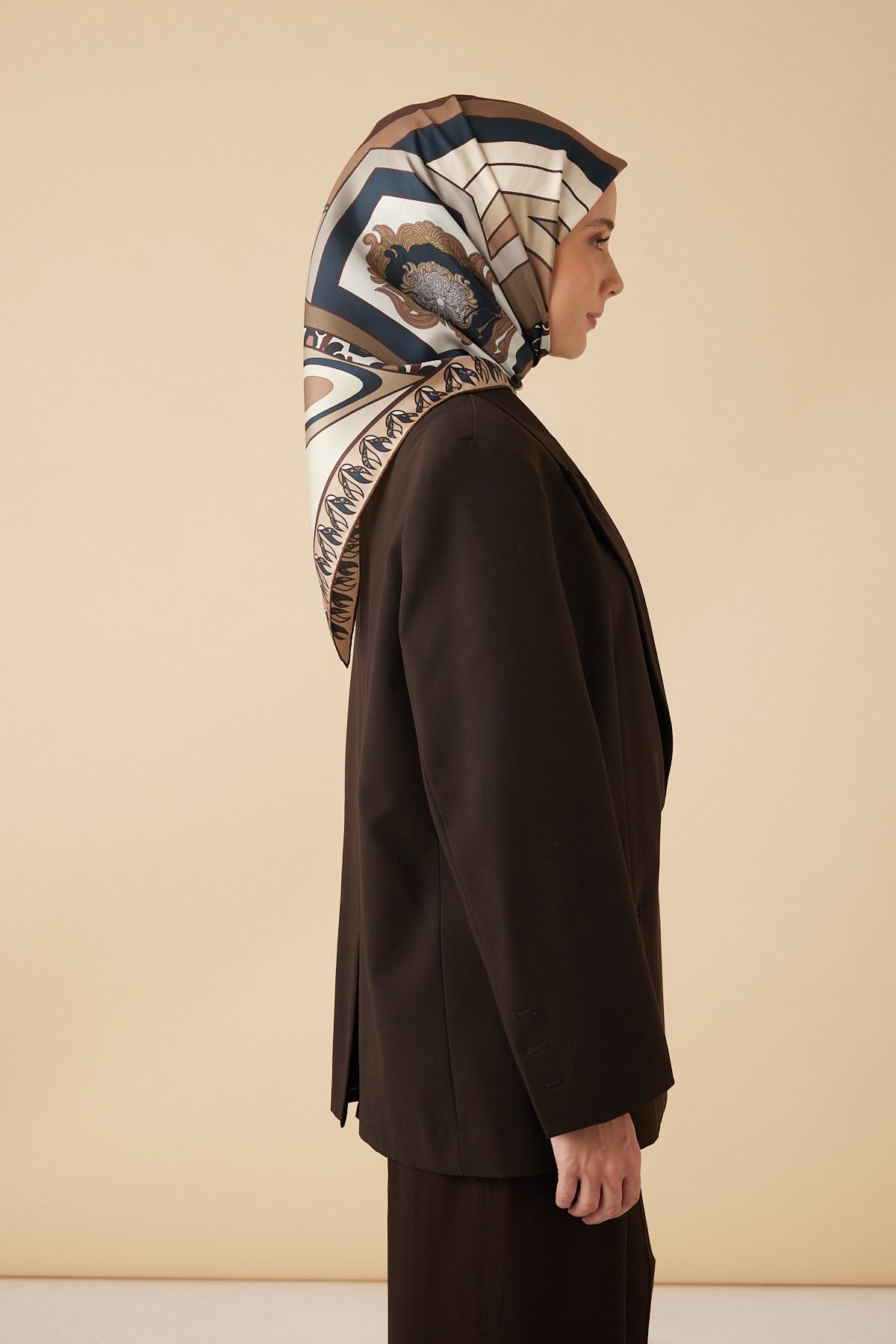 VERDA MULBERRY İPEK EŞARP 90*90 CM - VİZON