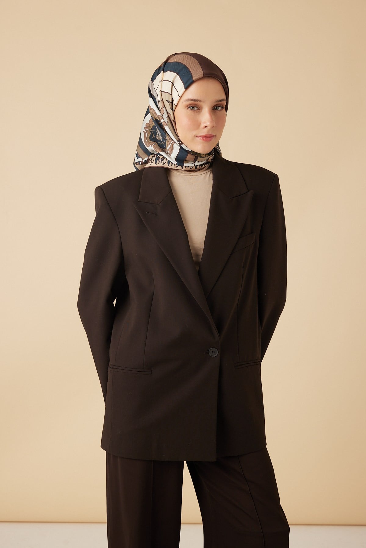 VERDA MULBERRY İPEK EŞARP 90*90 CM - VİZON