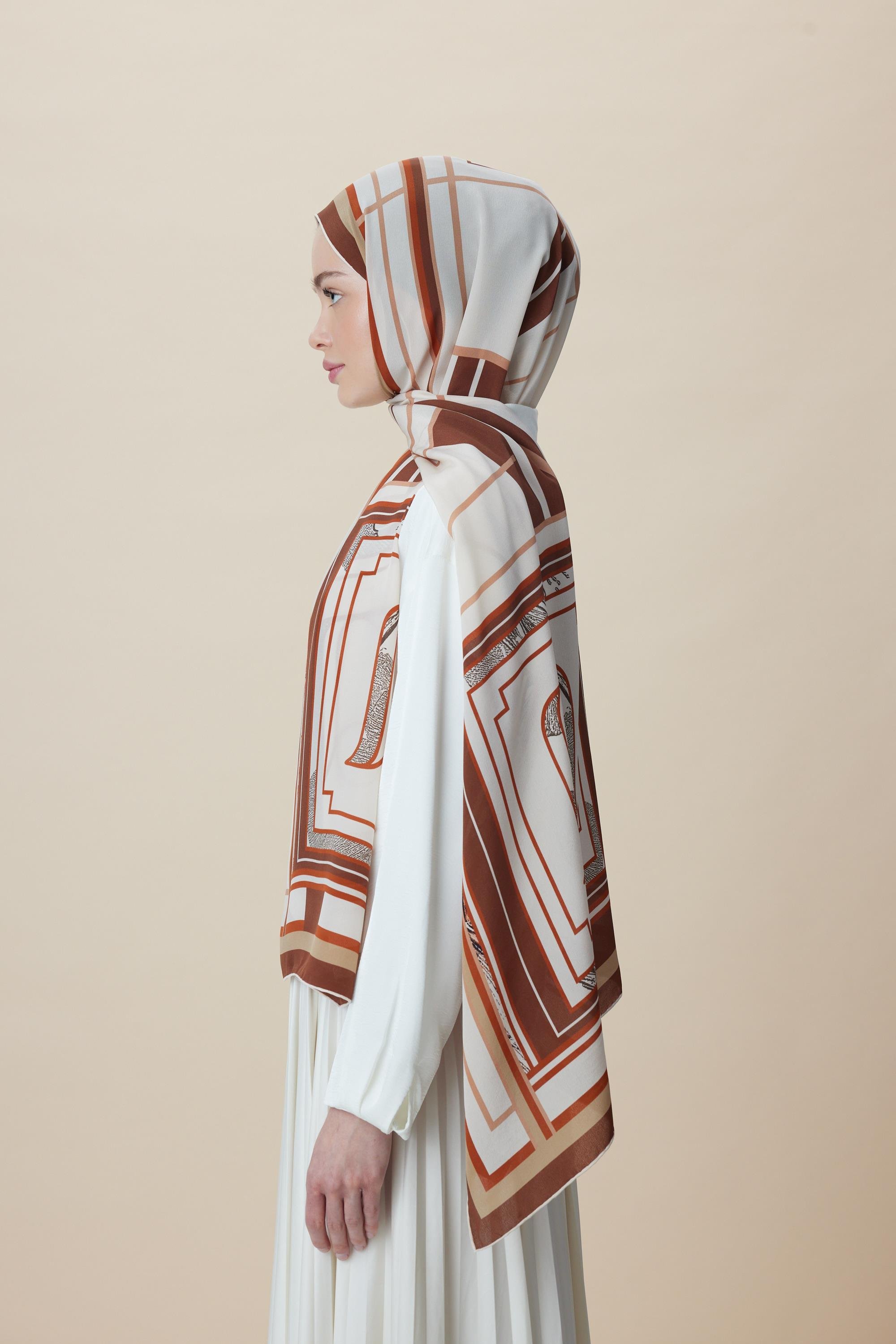 VİRA KREP İPEK ŞAL 70*190 CM - TABA