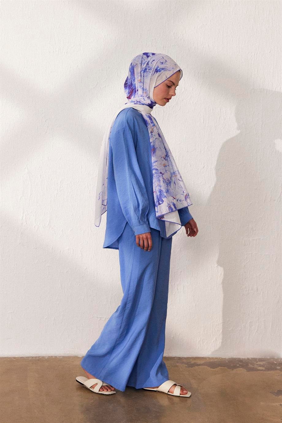 VUA BELİ LASTİKLİ PANTOLON - MAVİ