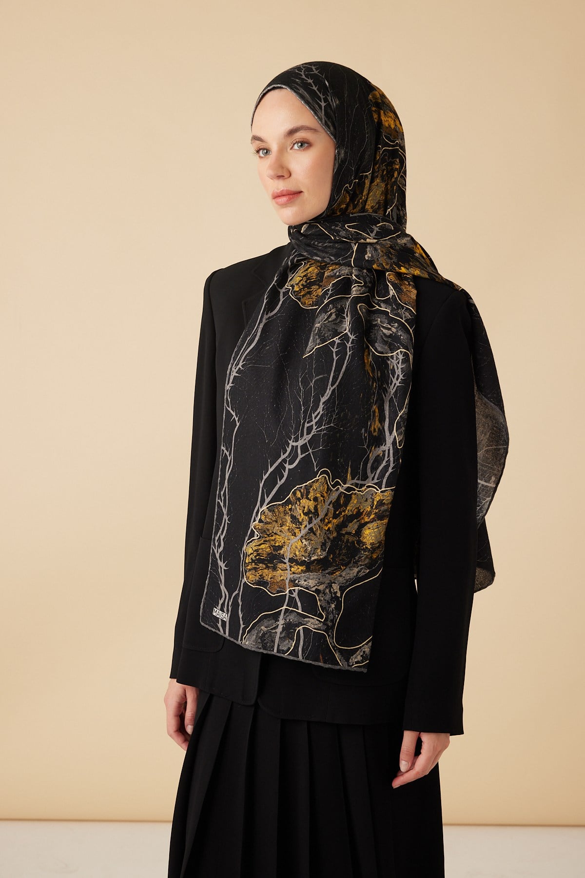 VUSLAT YÜN İPEK KAŞMİR ŞAL 70*200 CM - ANTRASİT