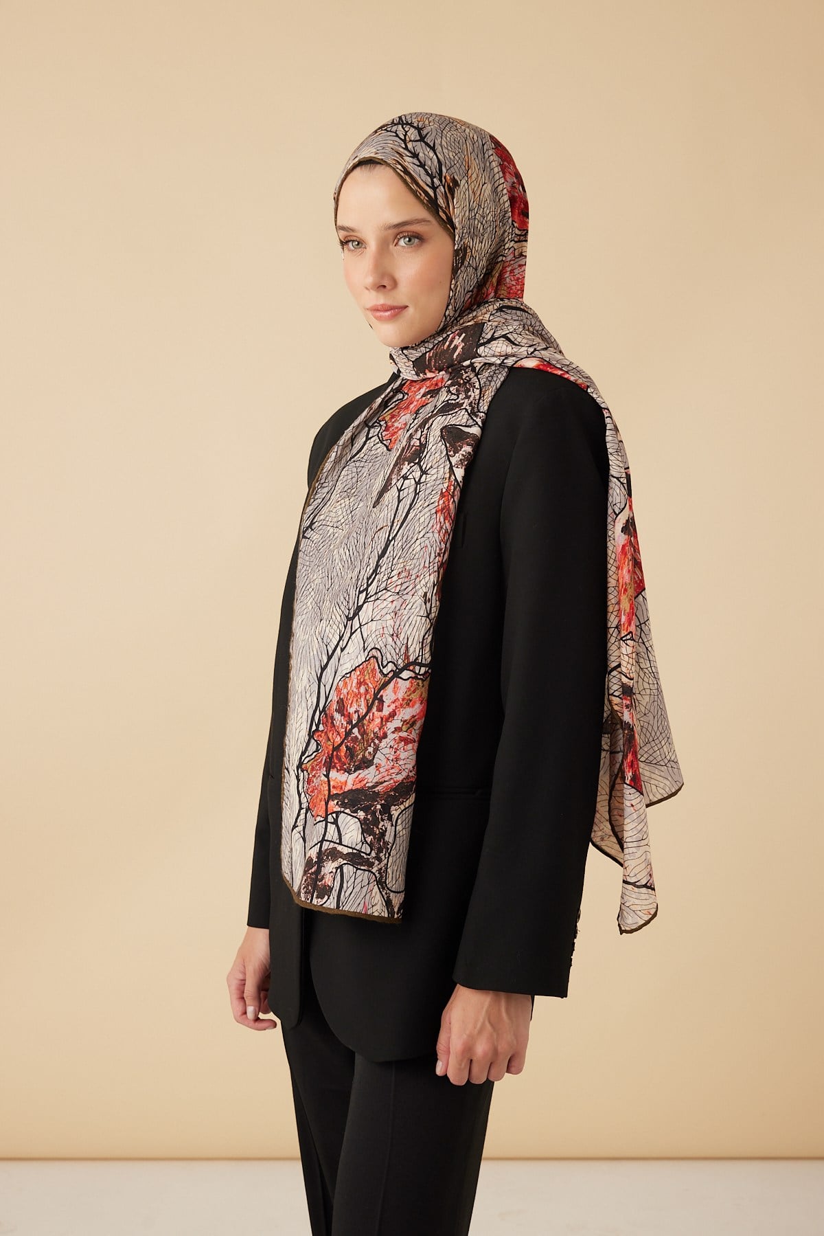 VUSLAT YÜN İPEK KAŞMİR ŞAL 70*200 CM - EKRU